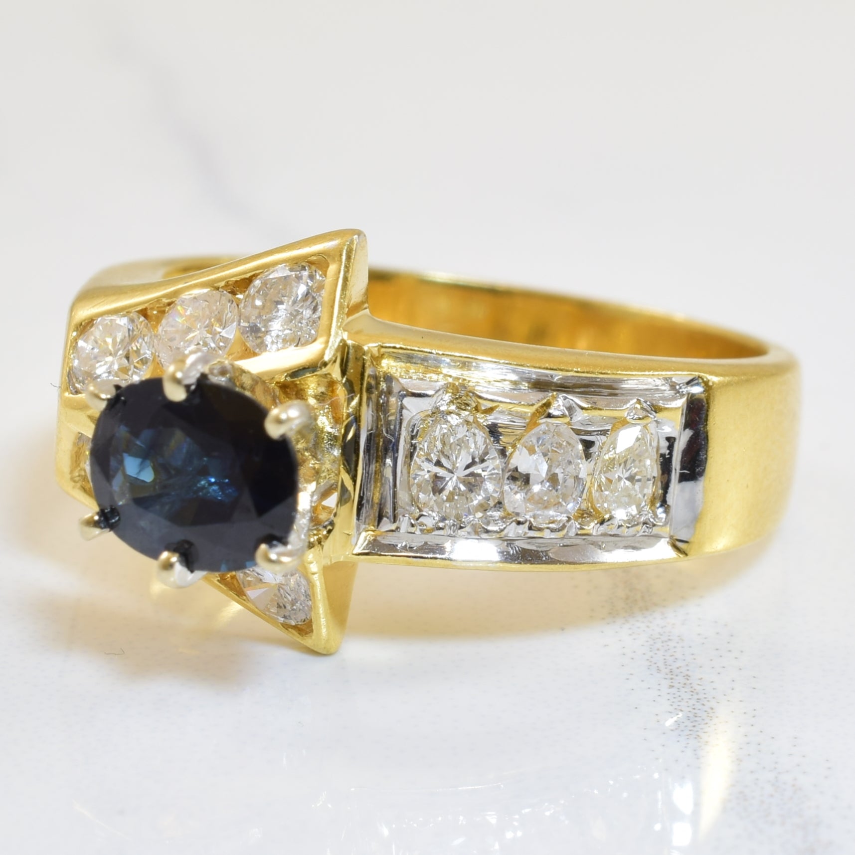 Semi Split Sapphire & Diamond Ring | 0.88ct, 0.40ctw | SZ 8.75 |
