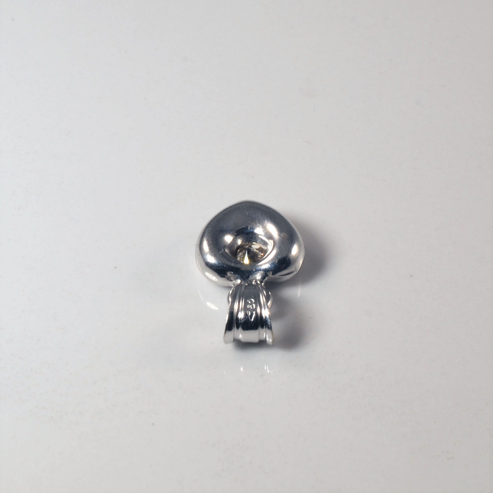 Puffed Bezel Set Diamond Heart Pendant | 0.14ct |