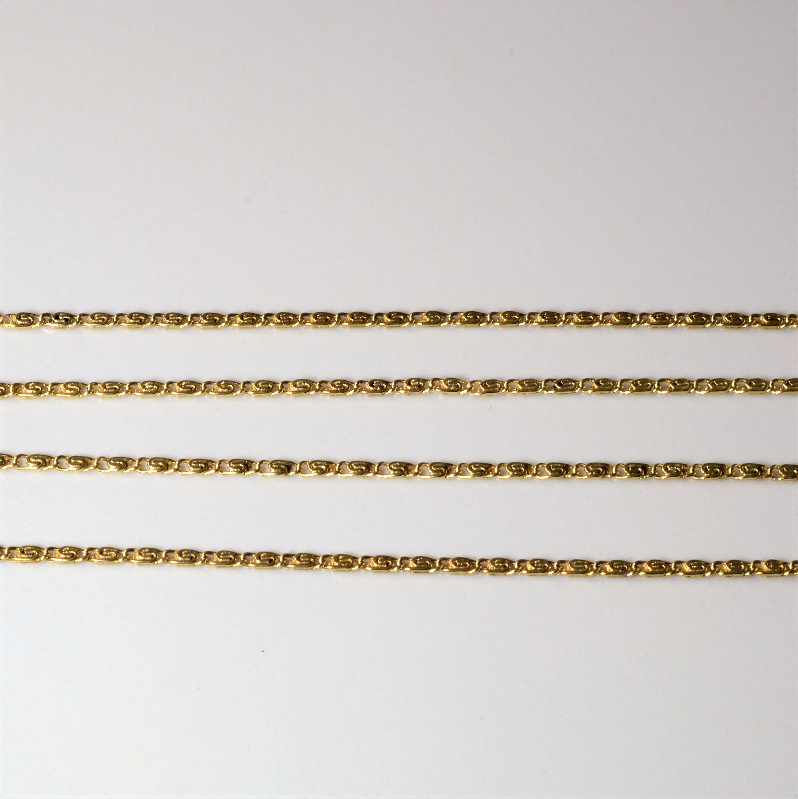 14k Yellow Gold Long Scroll Chain | 29" |