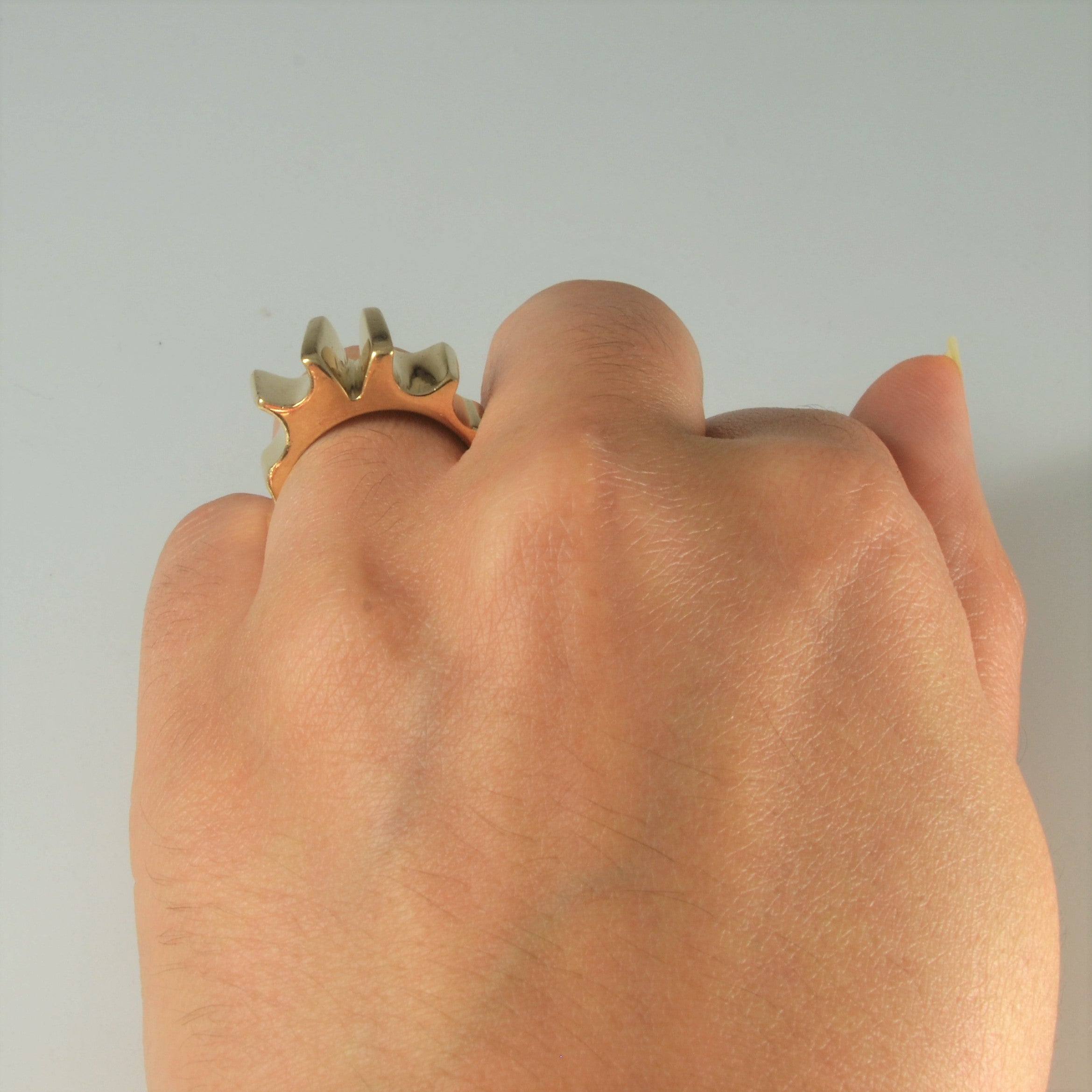 High Set Textured Gold Ring | SZ 6 |