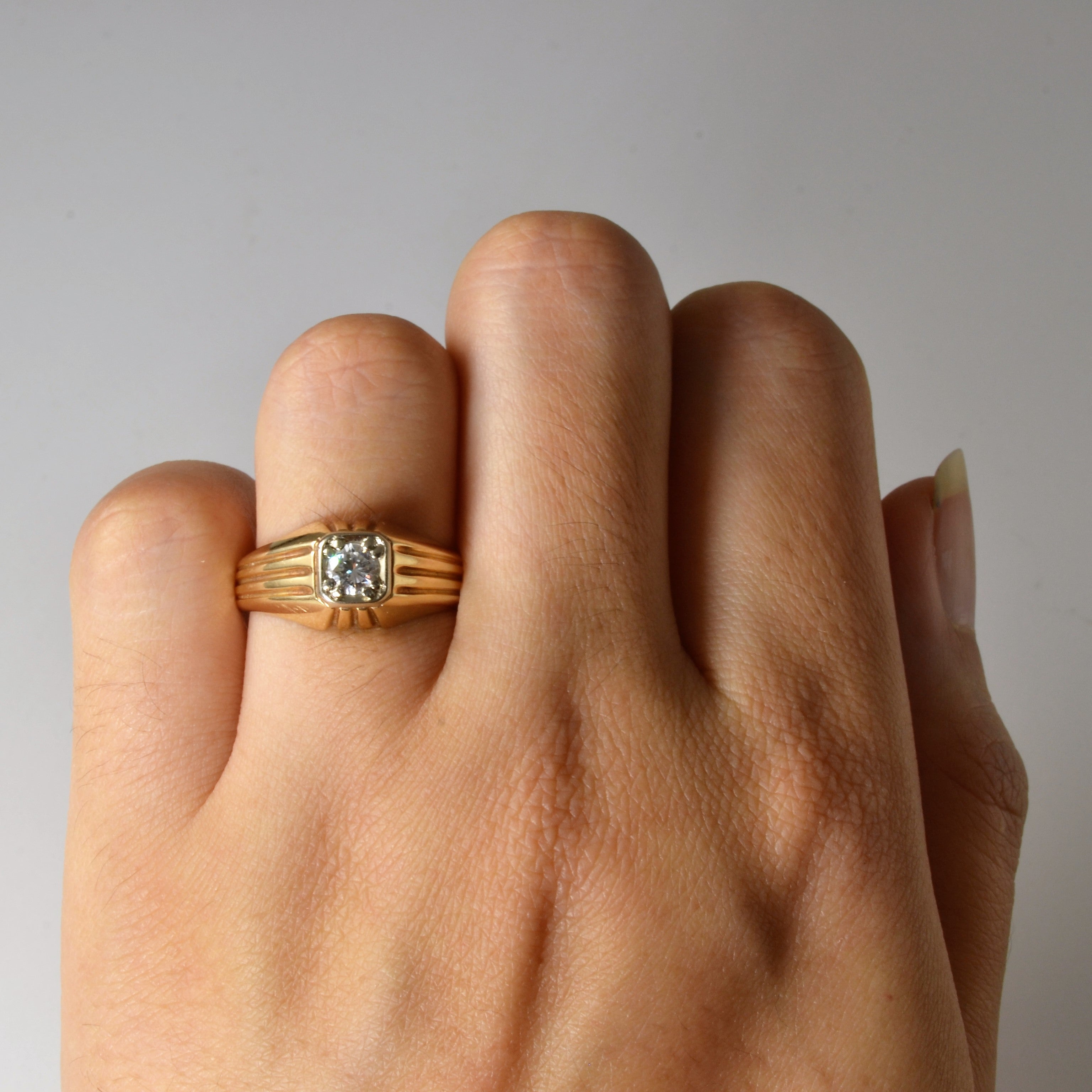 Bague en diamant à double griffe | 0,24 ct | Taille 6,5 |