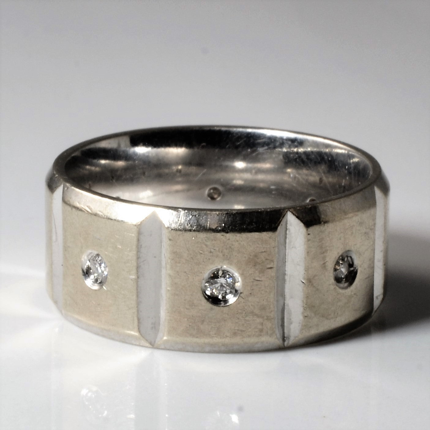 Flush Set Diamond Wide Band | 0.16ctw | SZ 10.5 |