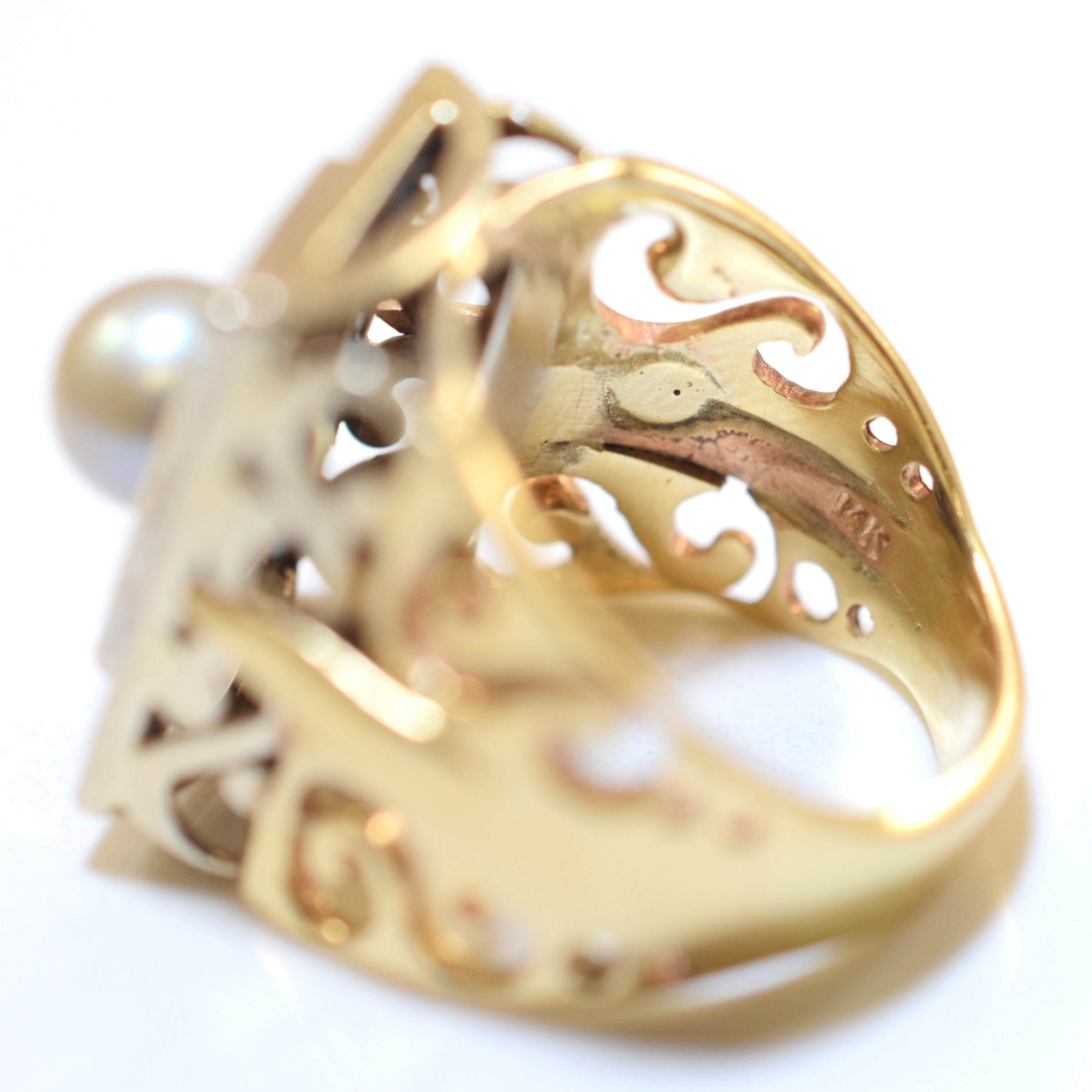 Bague perle et saphir | 2,20 ct, 0,75 ct au total | Taille 7 |