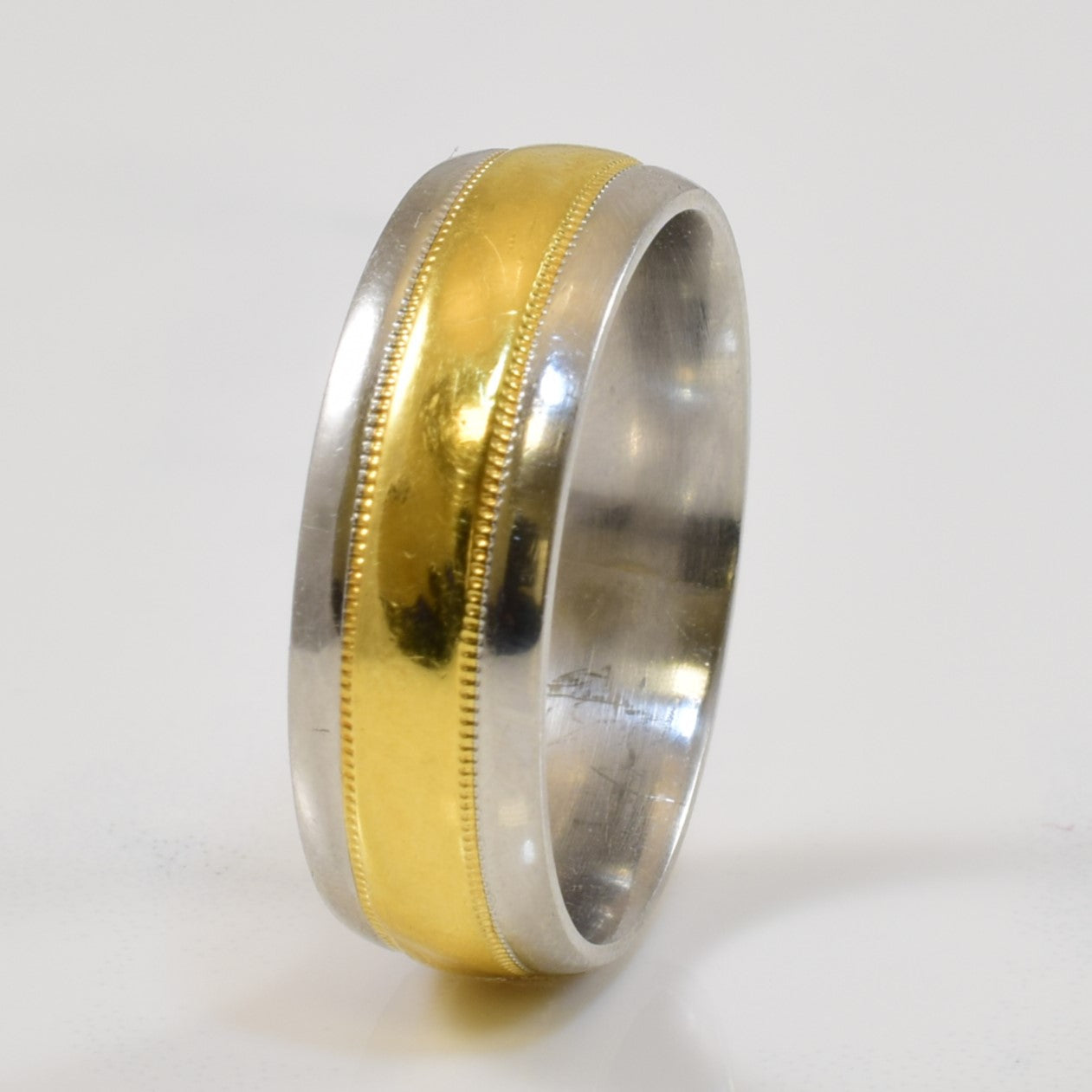 Yellow Gold & Platinum Band | SZ 9.5 |