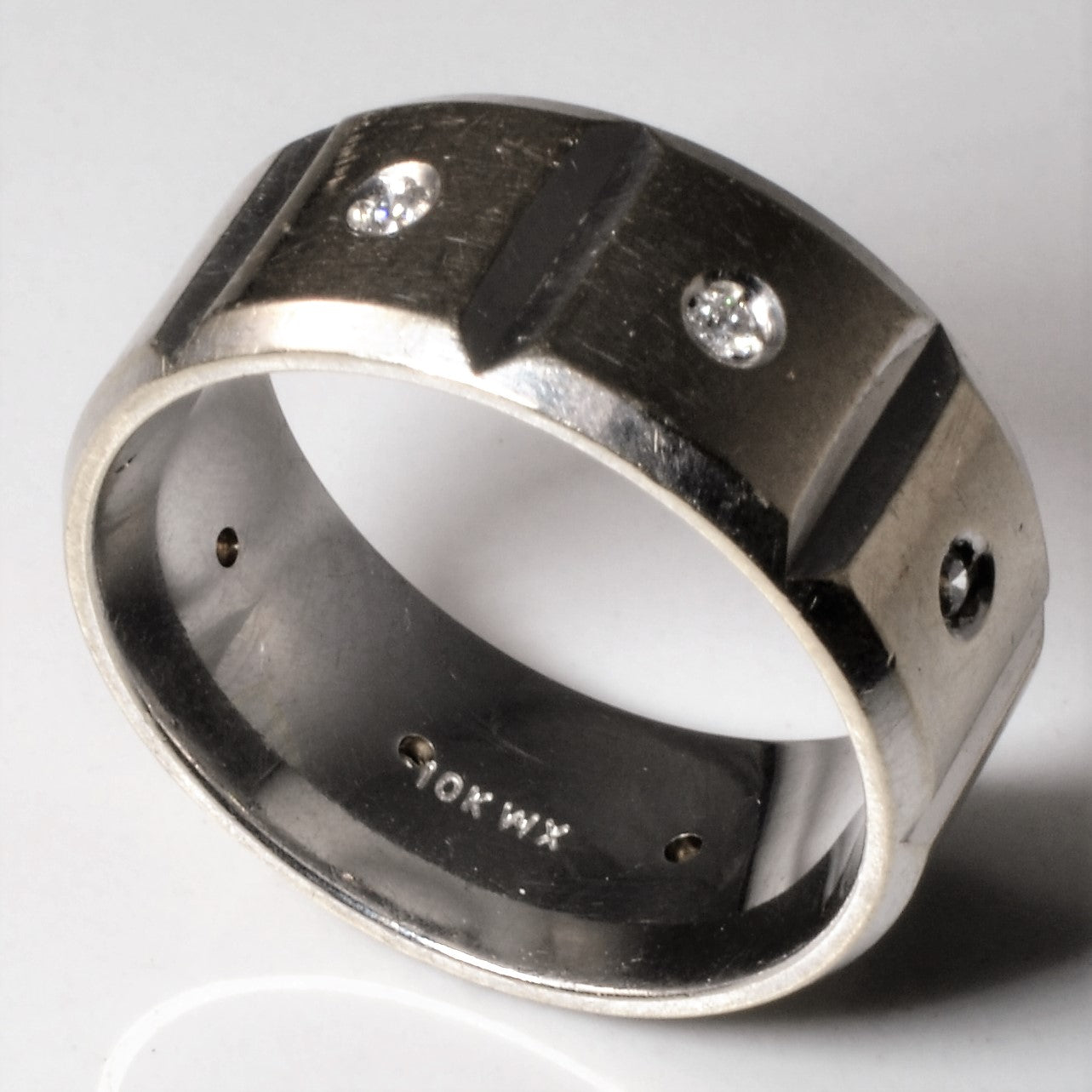 Flush Set Diamond Wide Band | 0.16ctw | SZ 10.5 |