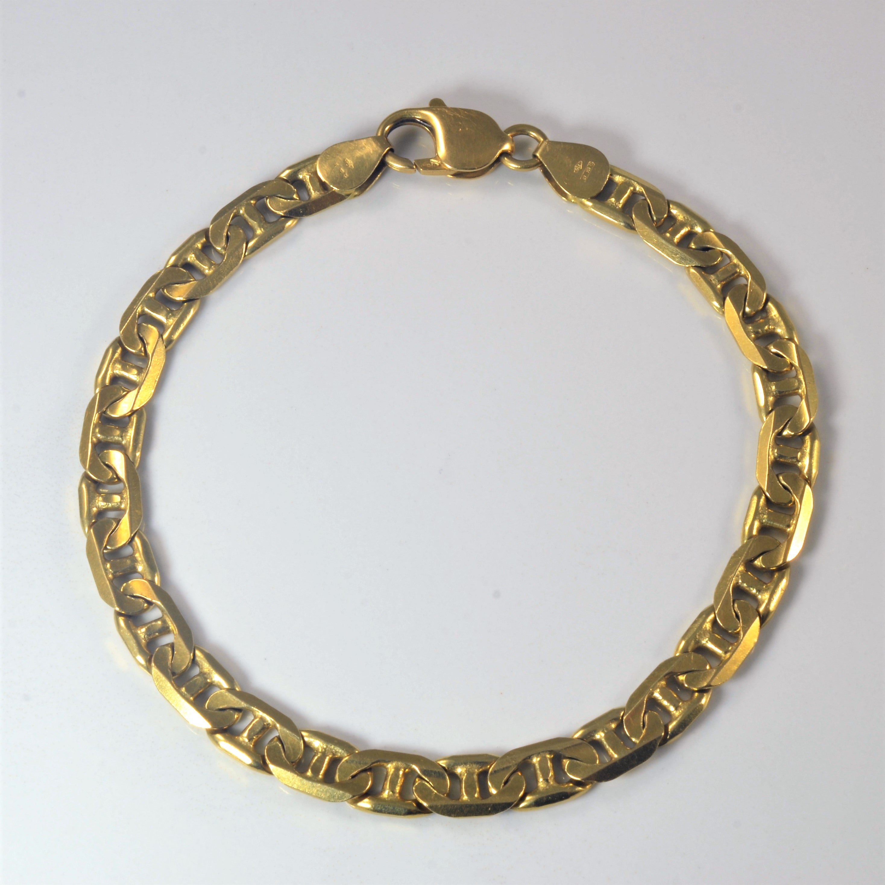 18k Yellow Gold Anchor Chain Bracelet | 9" |