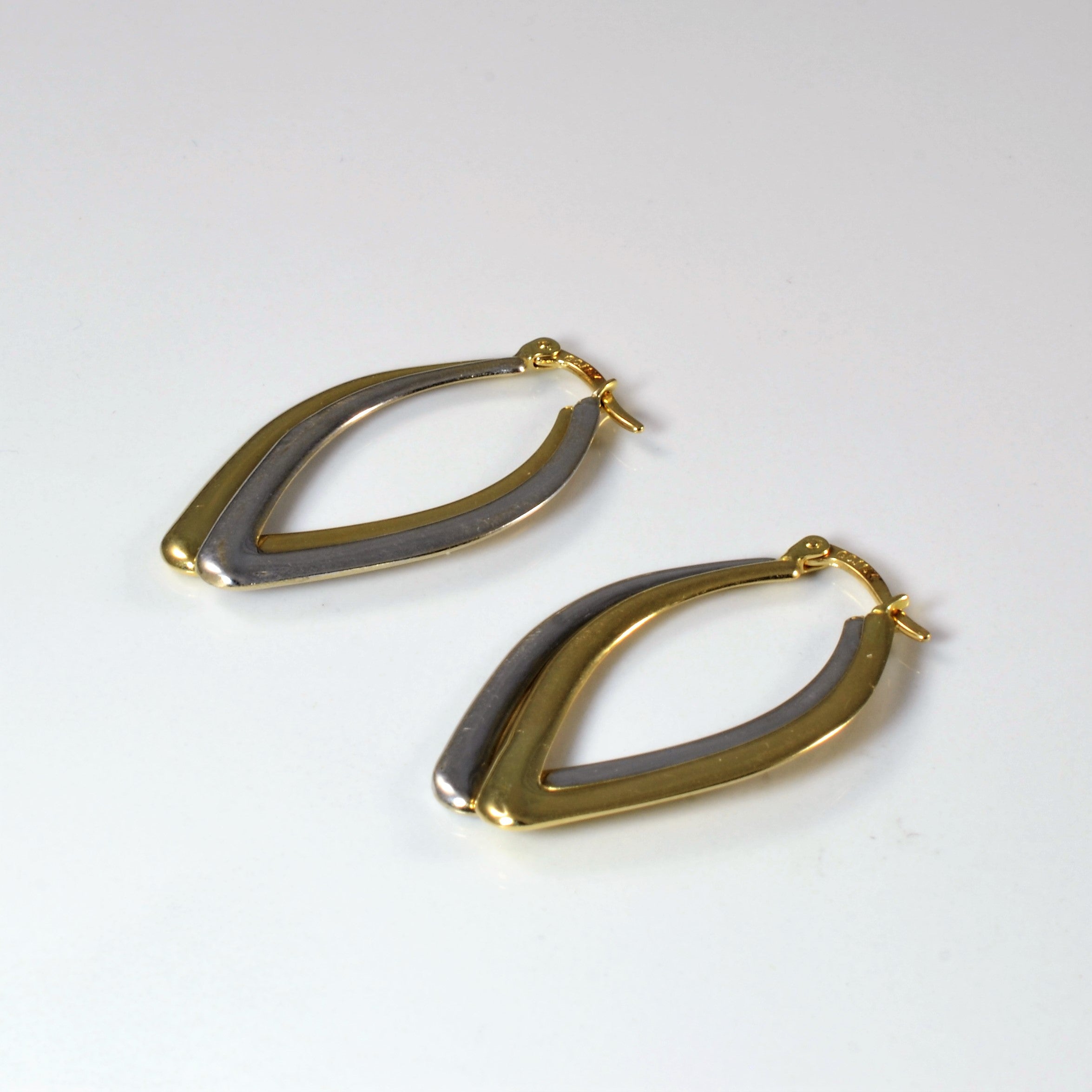 Two Tone Gold Hoop Earrings |