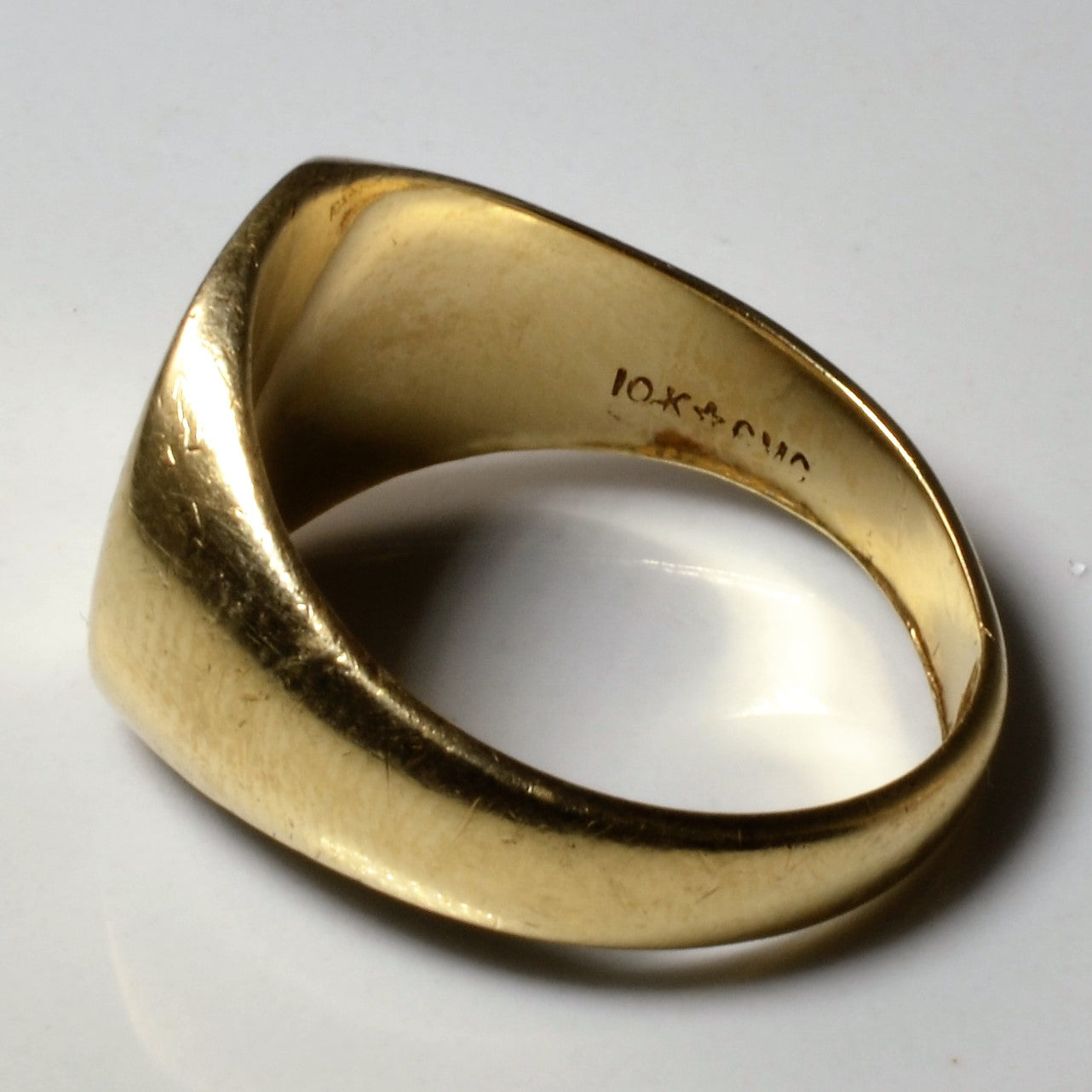 Yellow Gold Initial 'C' Signet Ring | SZ 9.5 |