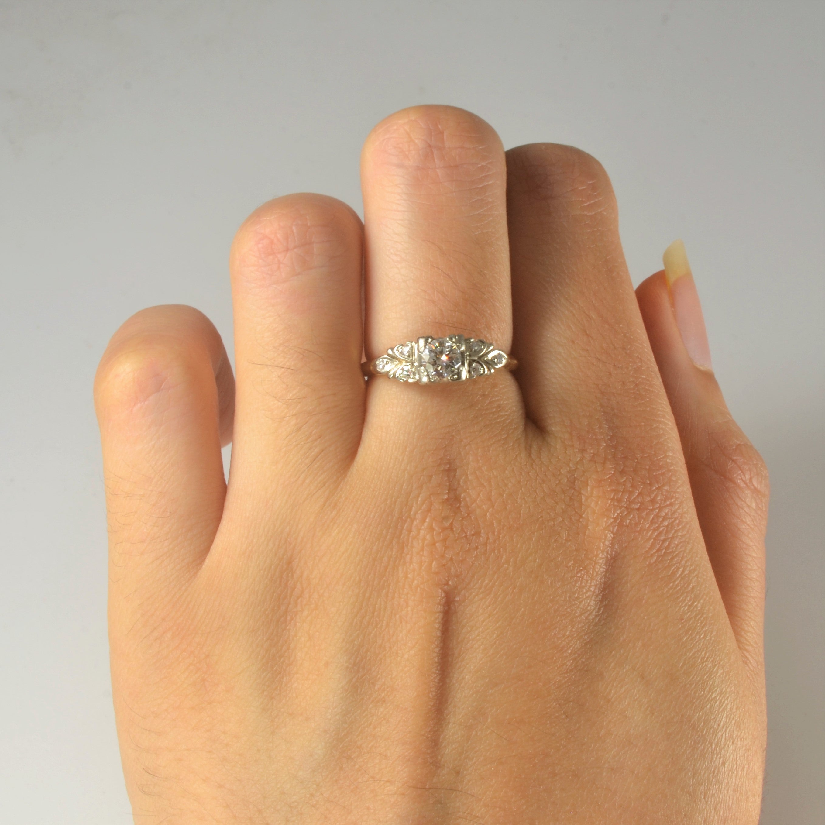 Vintage Diamond Engagement Ring | 0.36ctw | SZ 6.25 |