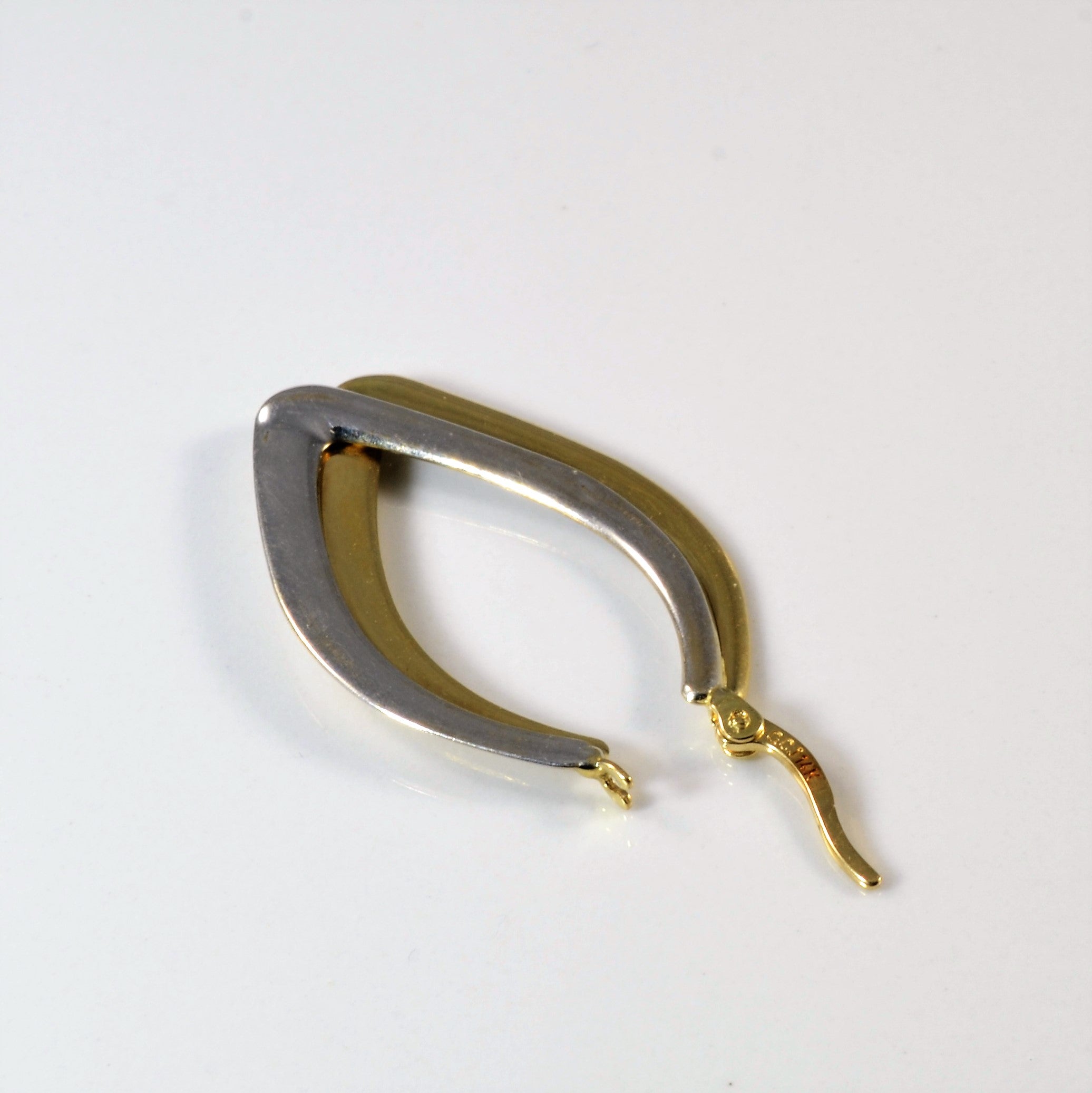 Two Tone Gold Hoop Earrings |