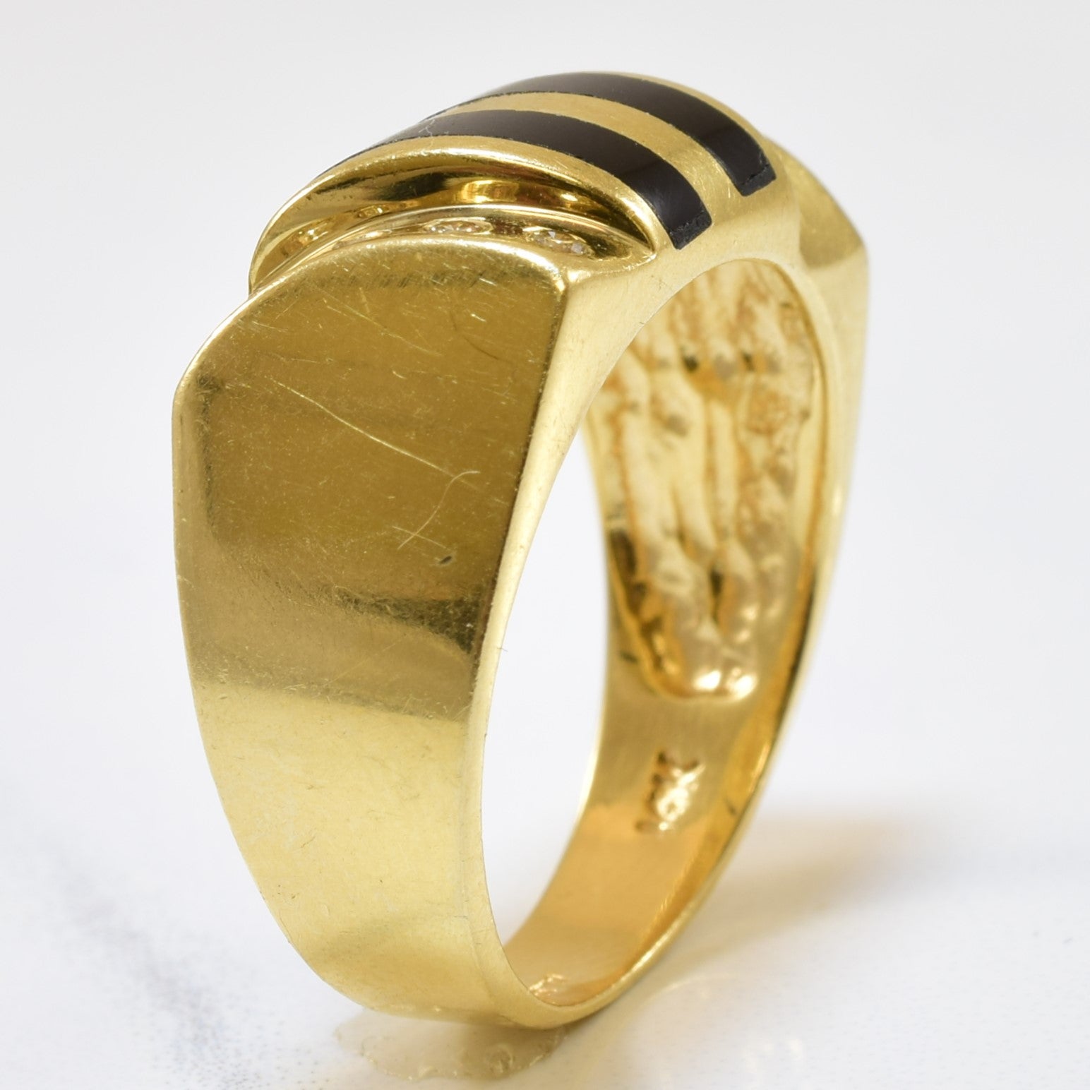 Black Onyx & Diamond Ring | 0.50ctw, 0.05ctw | SZ 9 |