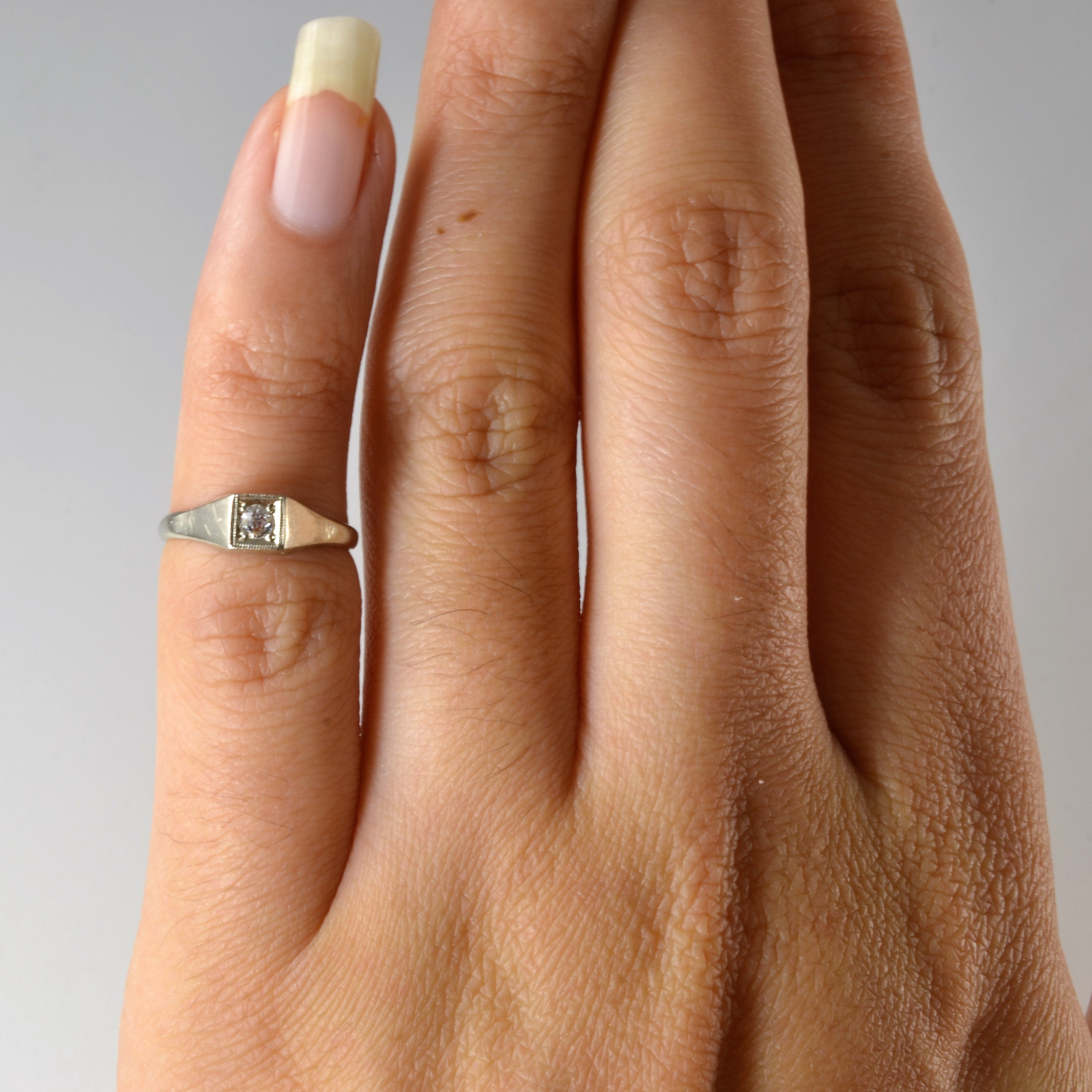 Tapered Old Mine Diamond Ring | 0.05ct | SZ 2 |