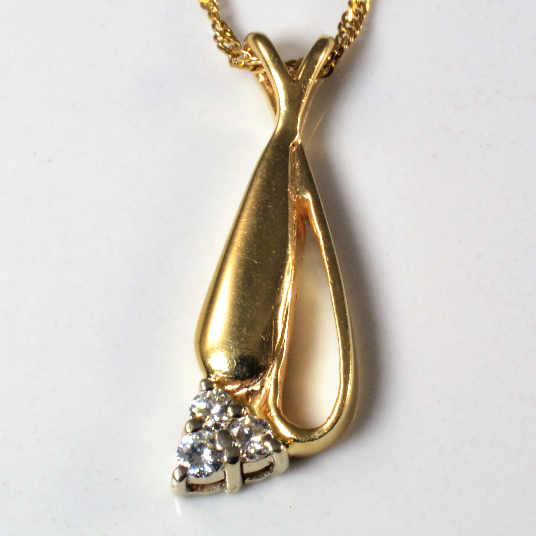 Cluster Diamond Drop Necklace | 0.12ctw | 16" |