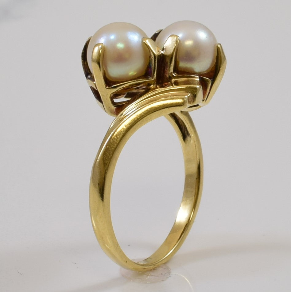 Pearl Bypass Ring | 4.44ctw | SZ 6.5 |