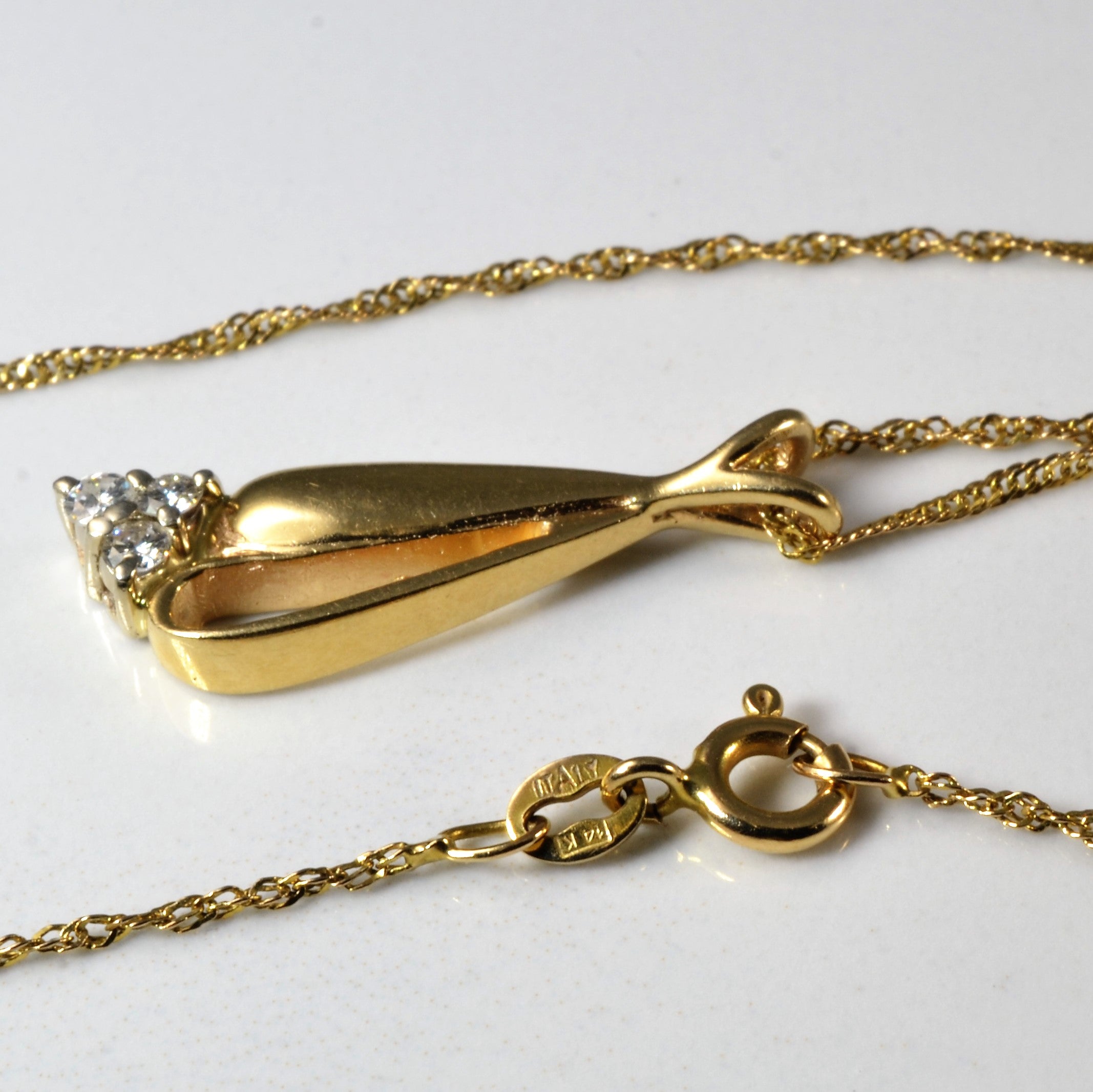 Cluster Diamond Drop Necklace | 0.12ctw | 16" |
