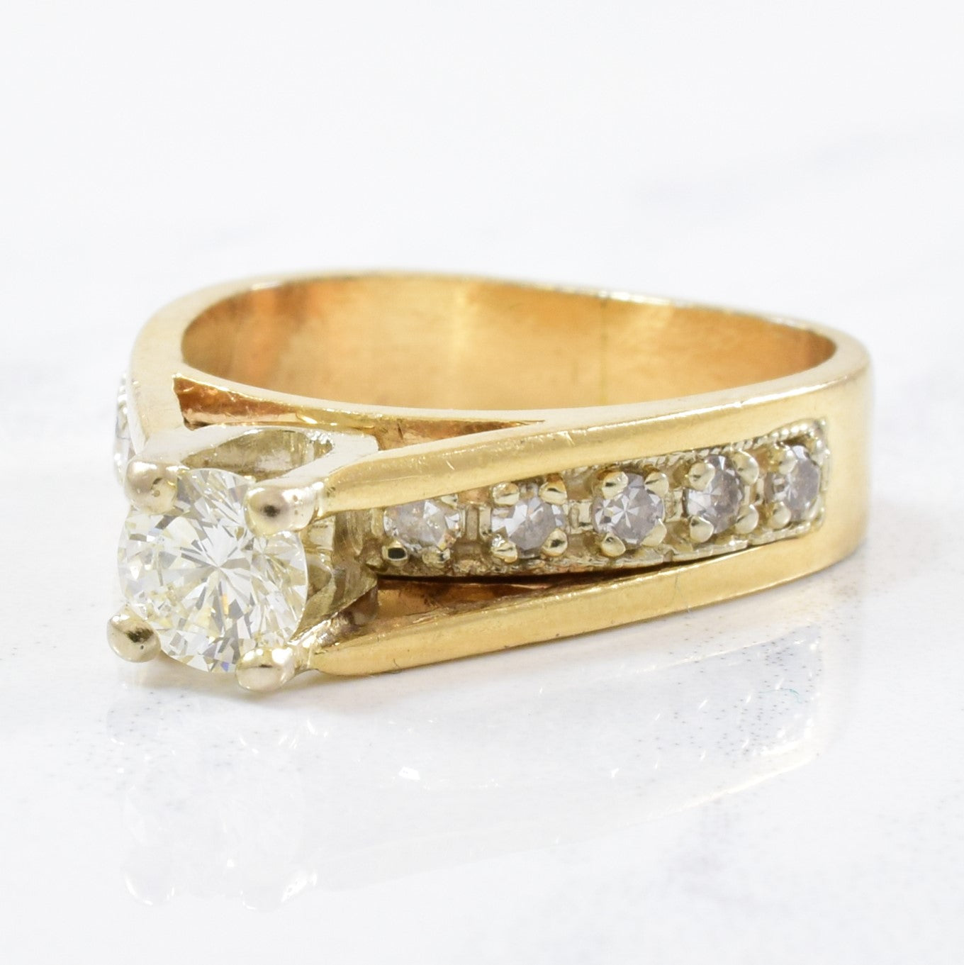 High Set Diamond Cathedral Engagement Ring | 0.67ctw | SZ 3.5 |