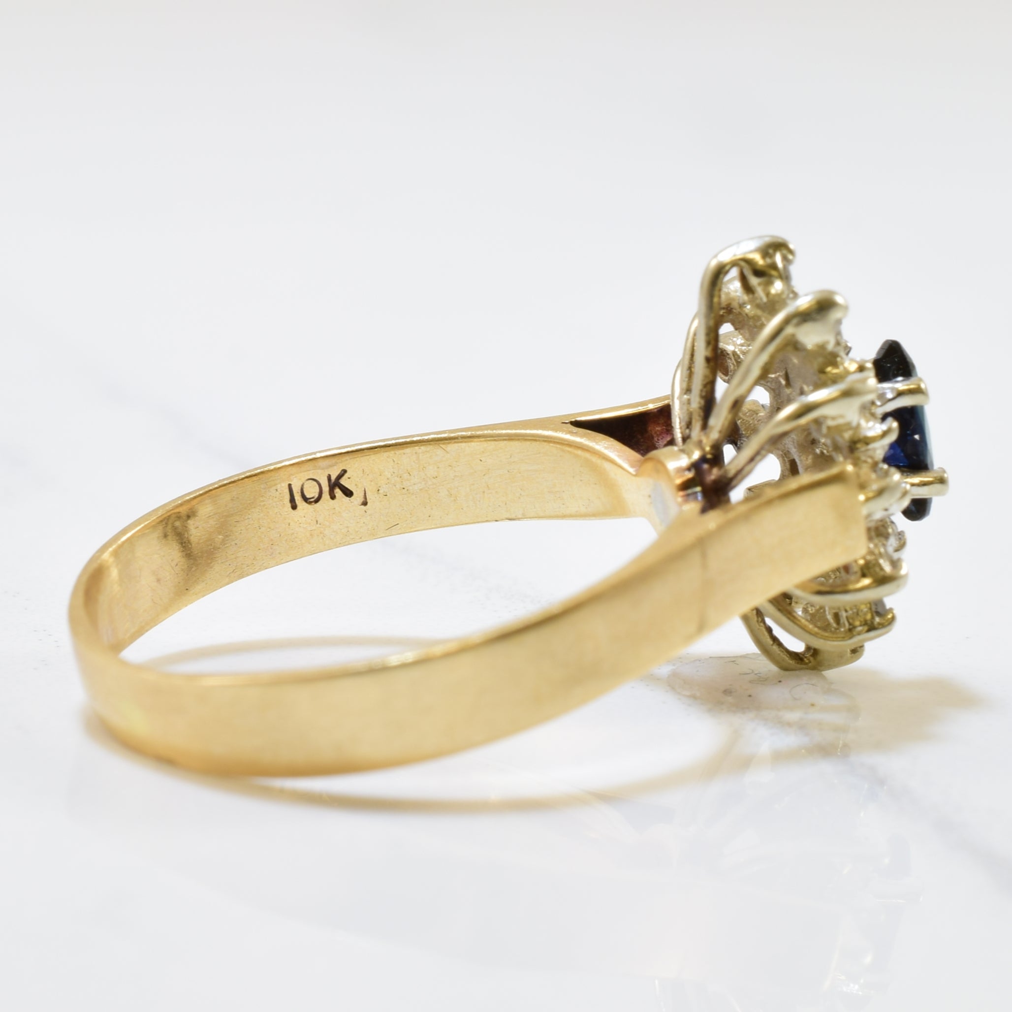 Sapphire & Diamond Burst Ring | 0.22ct, 0.17ctw | SZ 8 |
