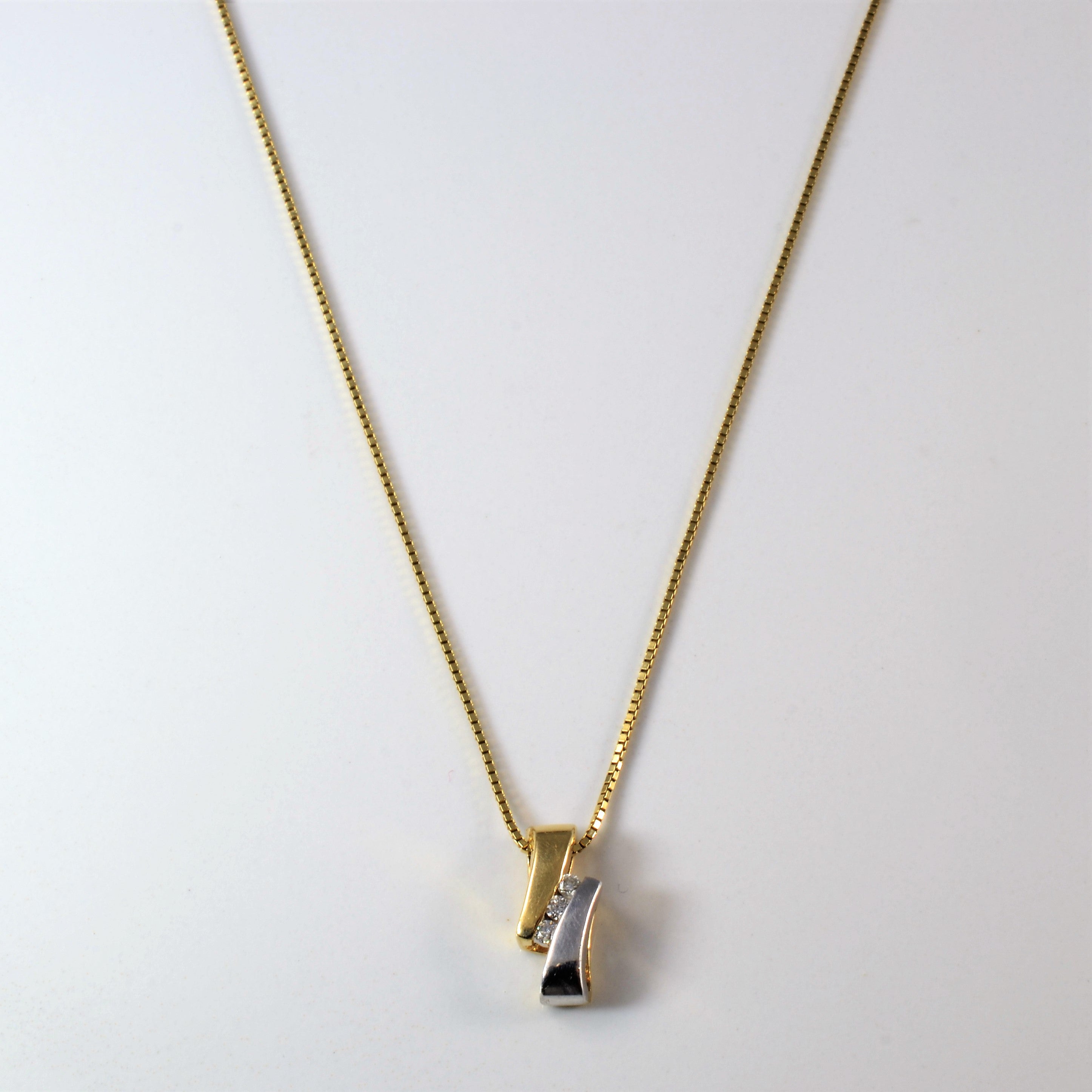 Collier bicolore serti de diamants | 0,06 ct | 50,8 cm |