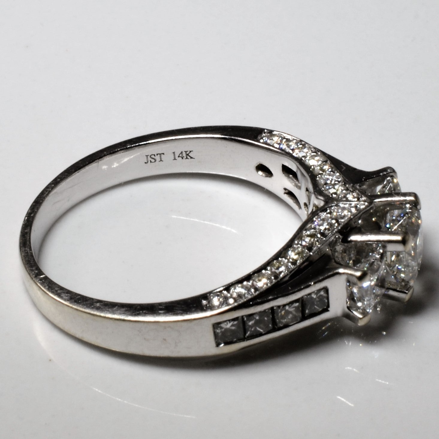 Three Stone Princess Diamond Engagement Ring | 1.51ctw | SZ 7.25 |