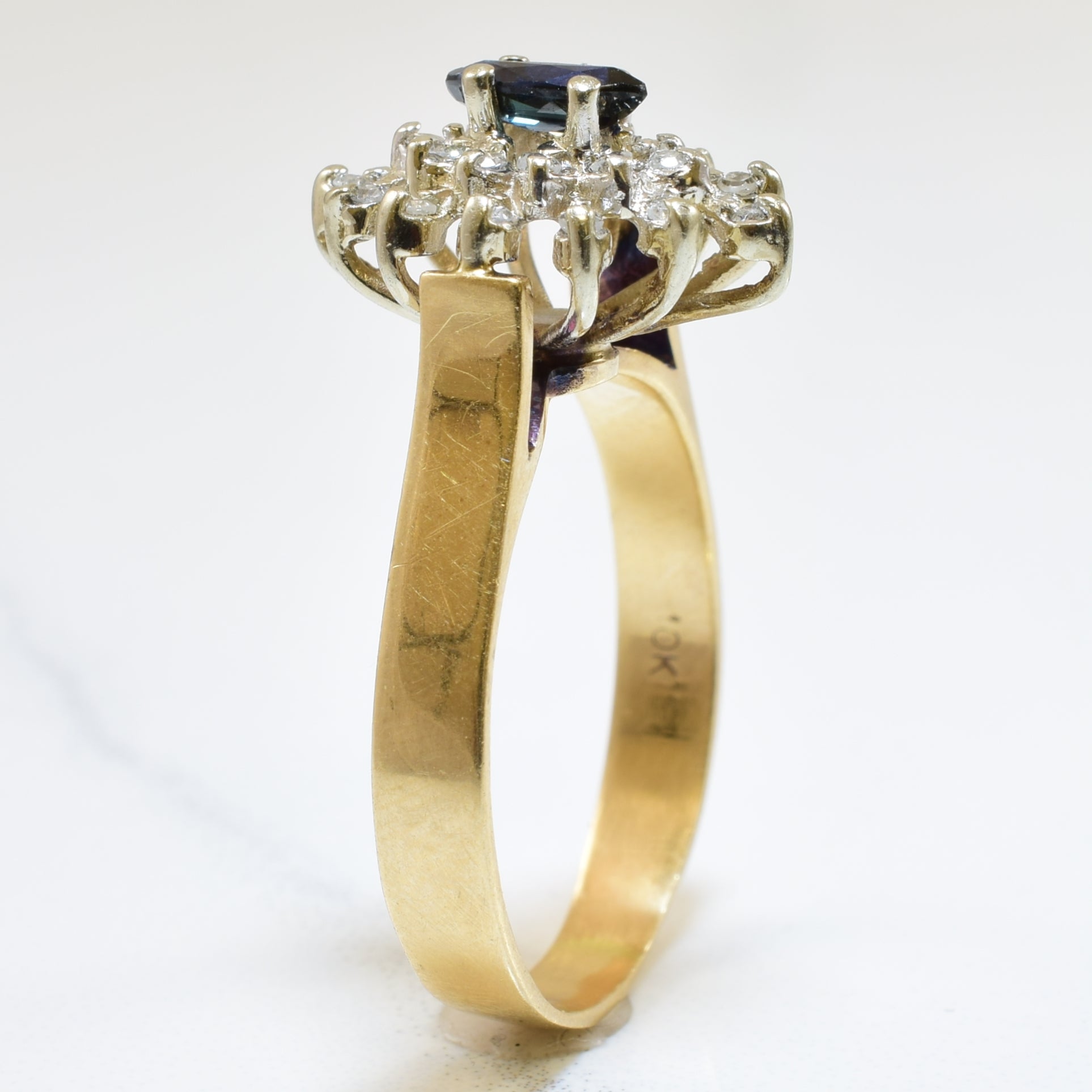 Sapphire & Diamond Burst Ring | 0.22ct, 0.17ctw | SZ 8 |