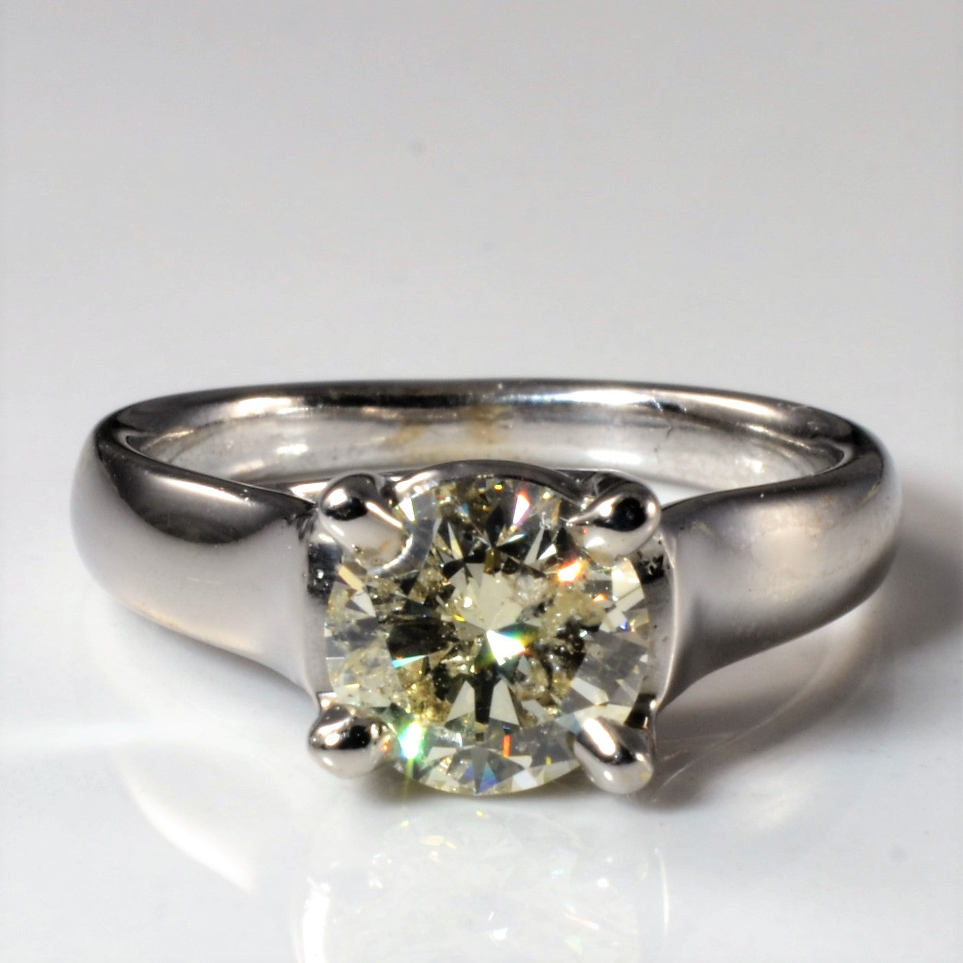 Wide Band Yellow Diamond Engagement Ring | 1.15ct | SZ 4.75 |