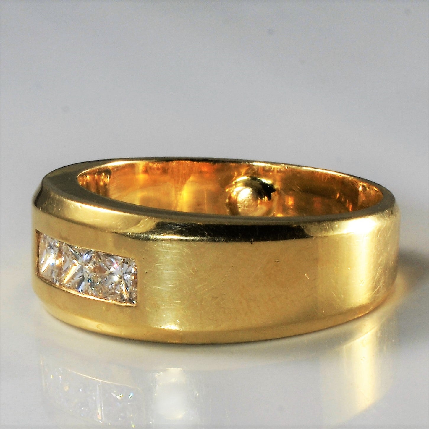 Three Stone Princess Diamond Band | 0.99ctw | SZ 12.5 |