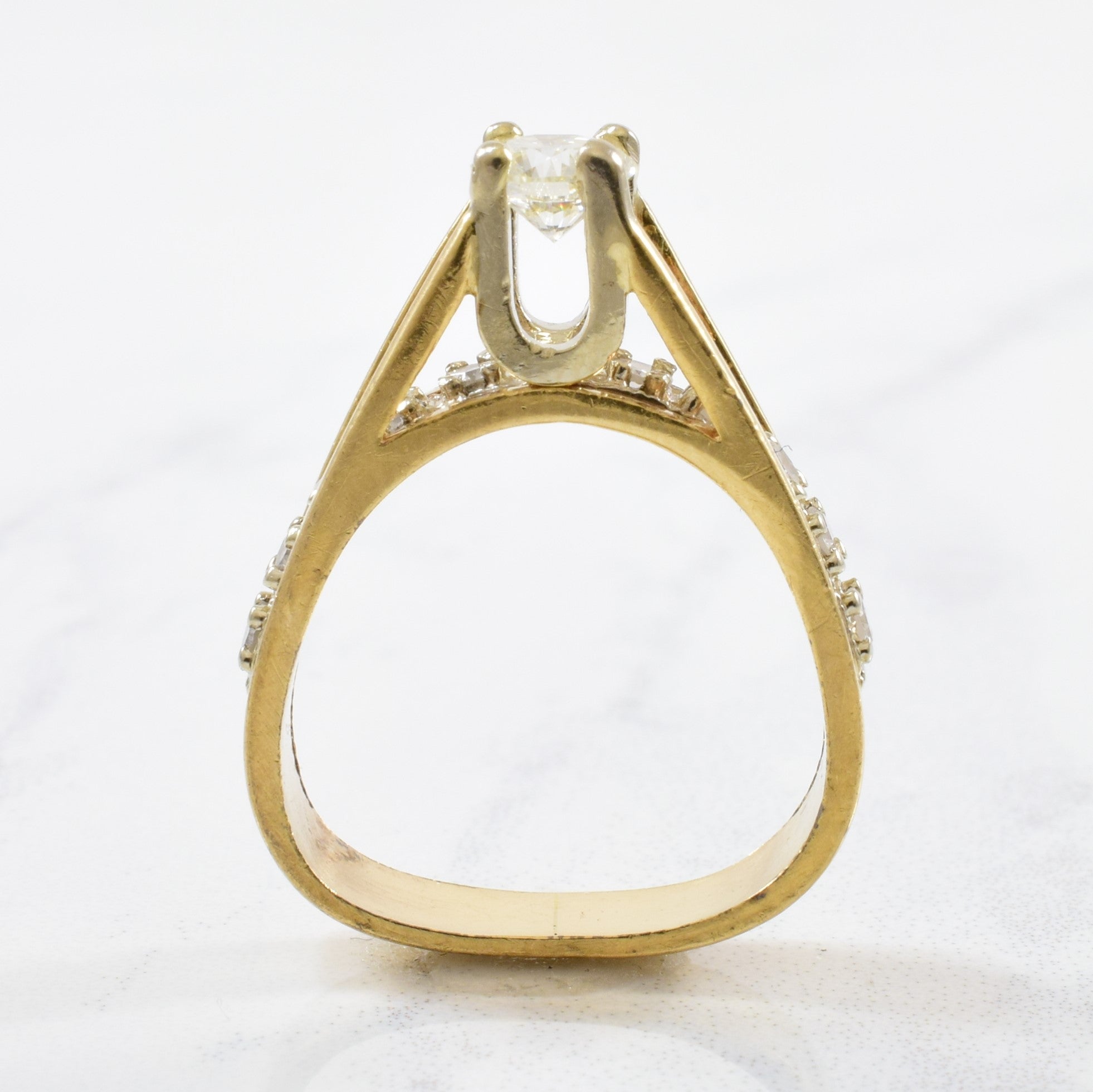 High Set Diamond Cathedral Engagement Ring | 0.67ctw | SZ 3.5 |
