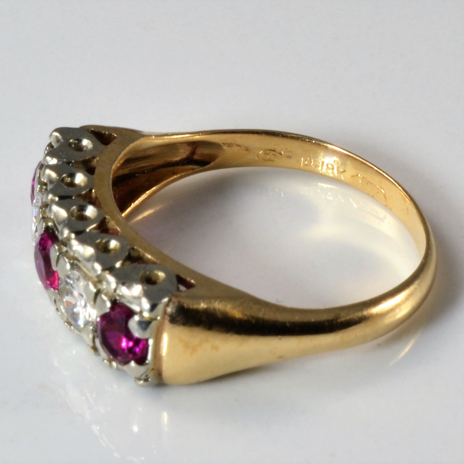 Vintage Canadian Diamond & Synthetic Ruby Ring | 0.32ctw, 0.60ctw | SZ 7.5 |