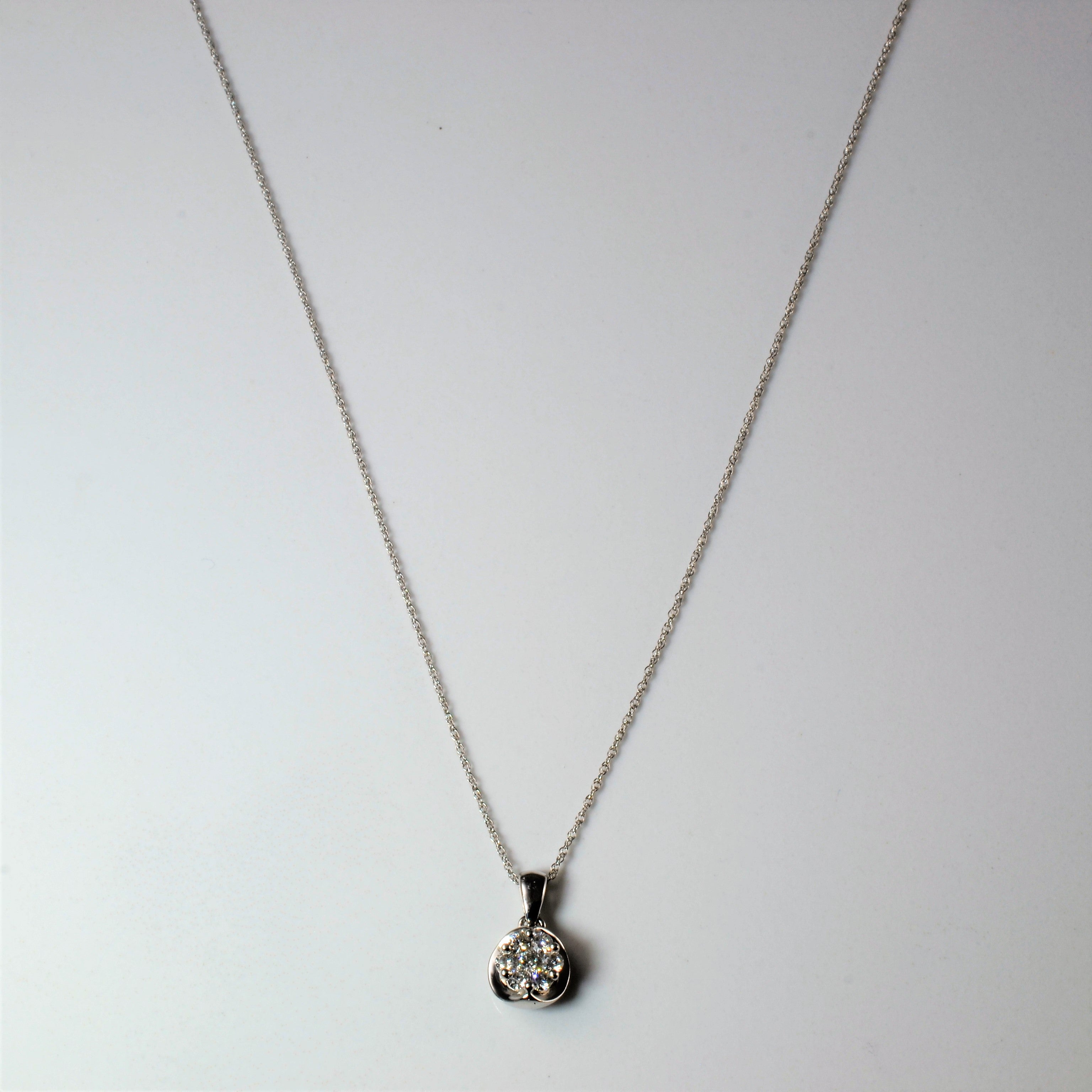 Cluster Diamond Pendant Necklace | 0.17ctw| 18"|
