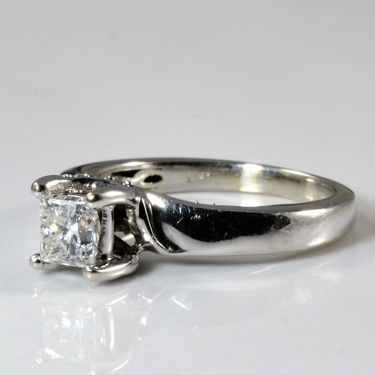 Princess Cut Diamond Hidden Gallery Ring | 0.60ct I2 H/I, 0.12ctw | SZ 5.5 |