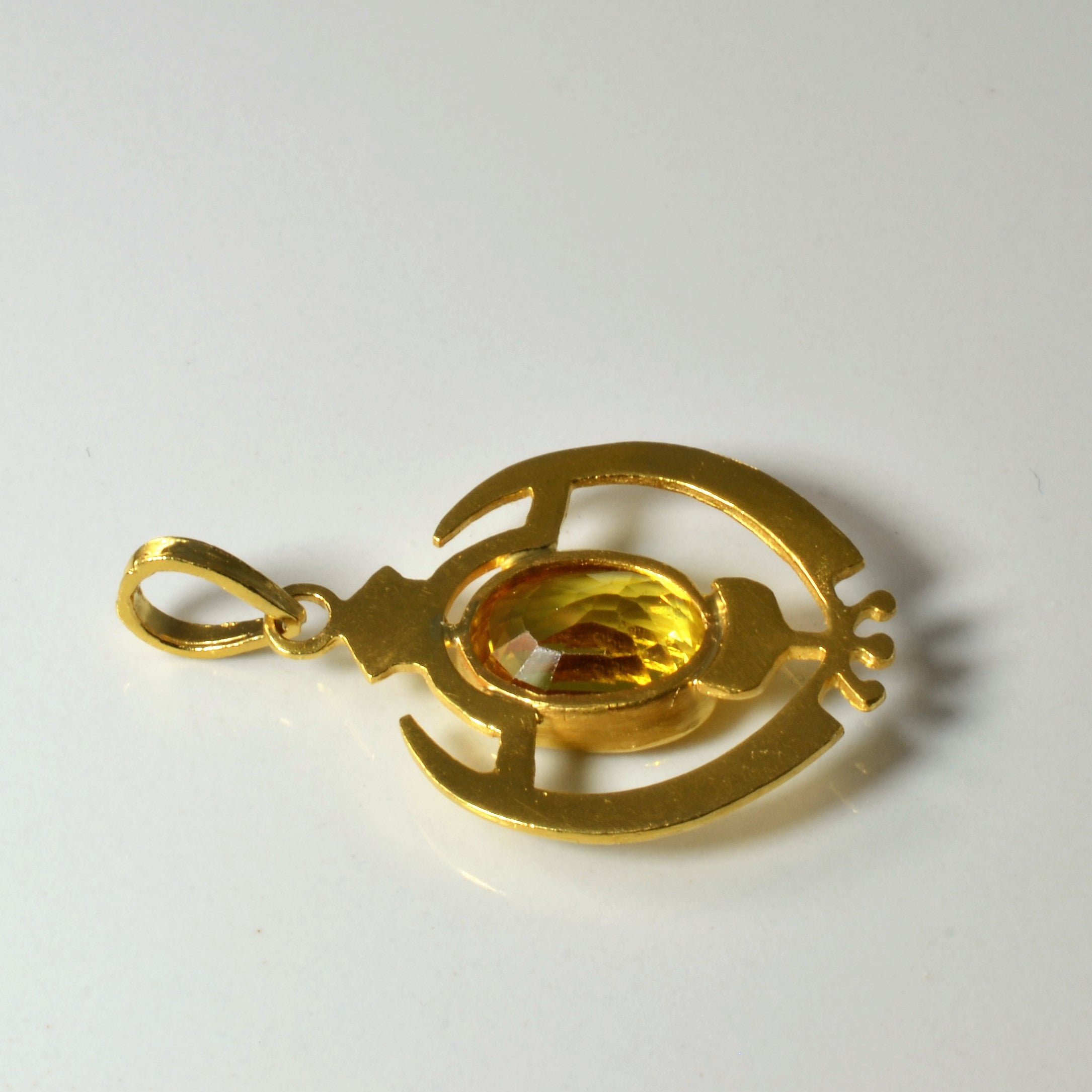 Bezel Set Yellow Sapphire Pendant | 5.41ct |