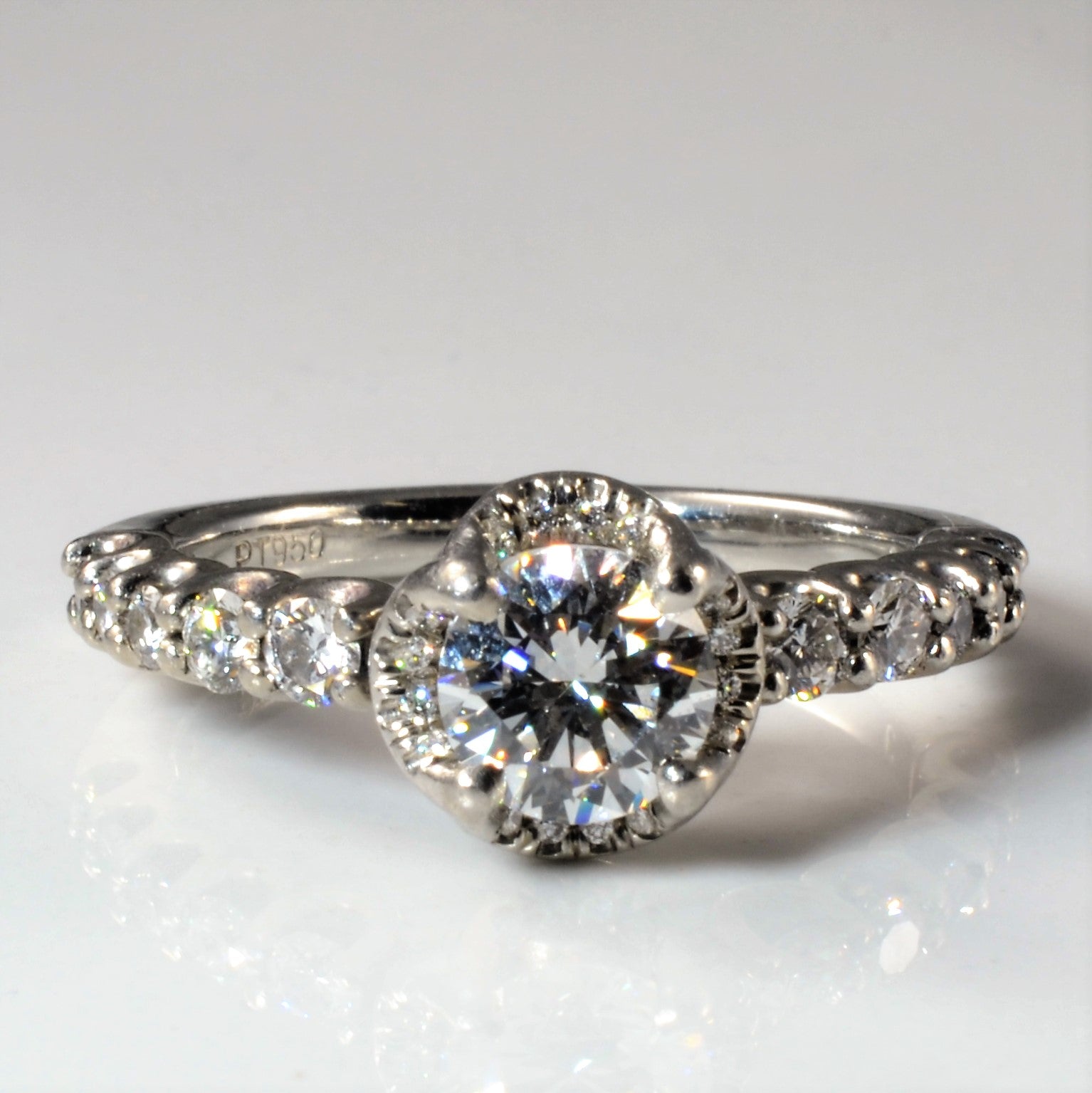 Diamond Gallery Halo Engagement Ring | 1.26ctw | SZ 6.75 |