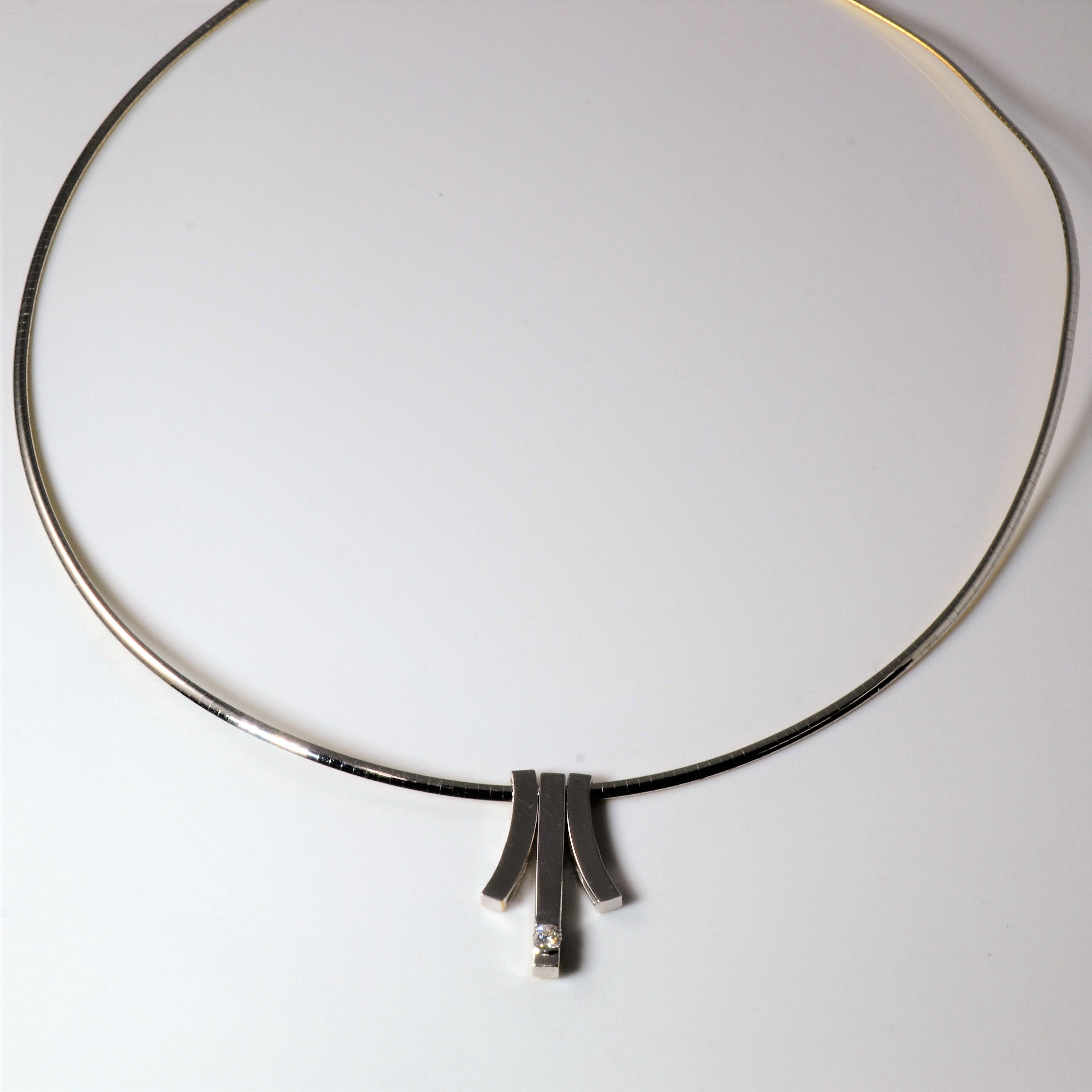 Two Tone Gold Double Sided Diamond 18K Necklace | 0.20ctw | 16"|