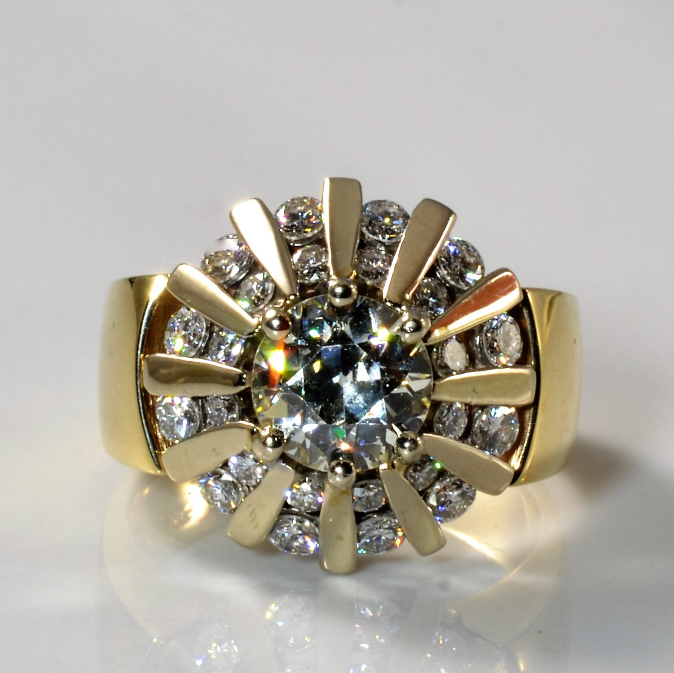 Old European Halo Burst Diamond Ring | 1.99ctw | SZ 6.5 |