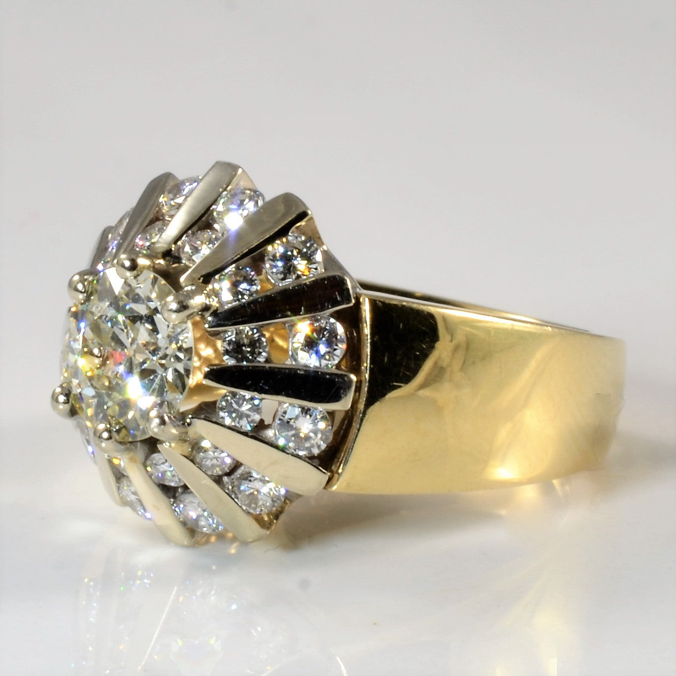 Old European Halo Burst Diamond Ring | 1.99ctw | SZ 6.5 |