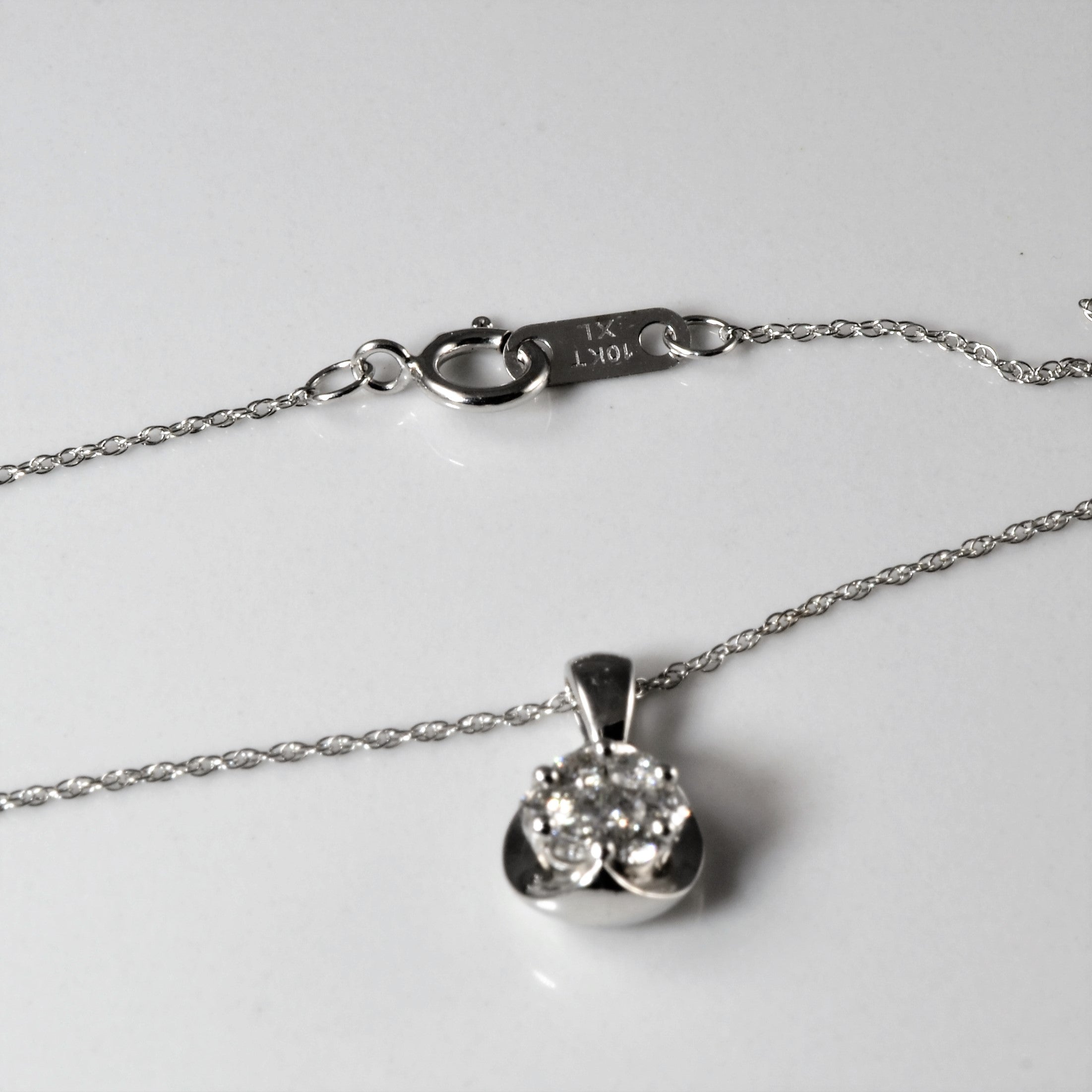 Cluster Diamond Pendant Necklace | 0.17ctw| 18"|