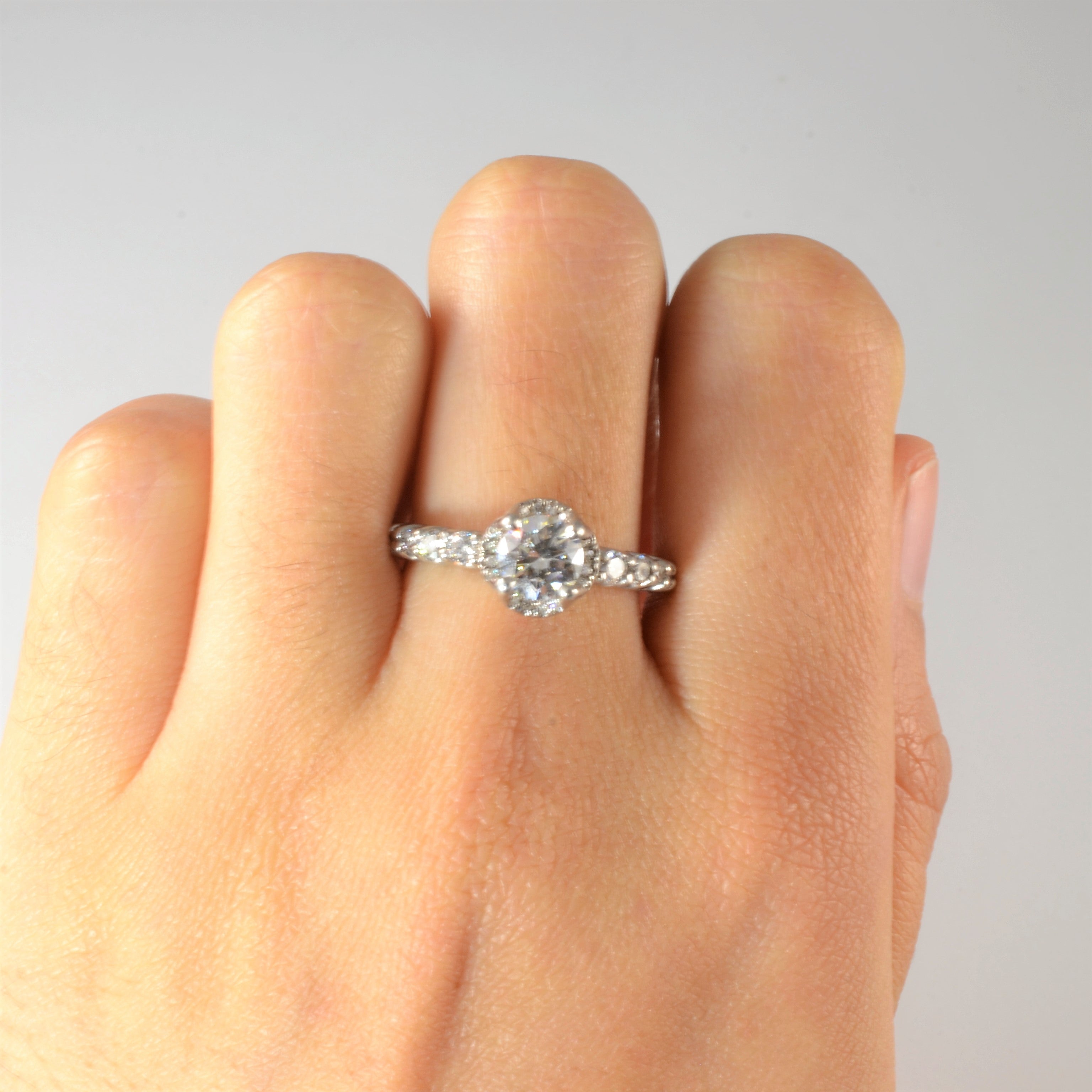 Diamond Gallery Halo Engagement Ring | 1.26ctw | SZ 6.75 |