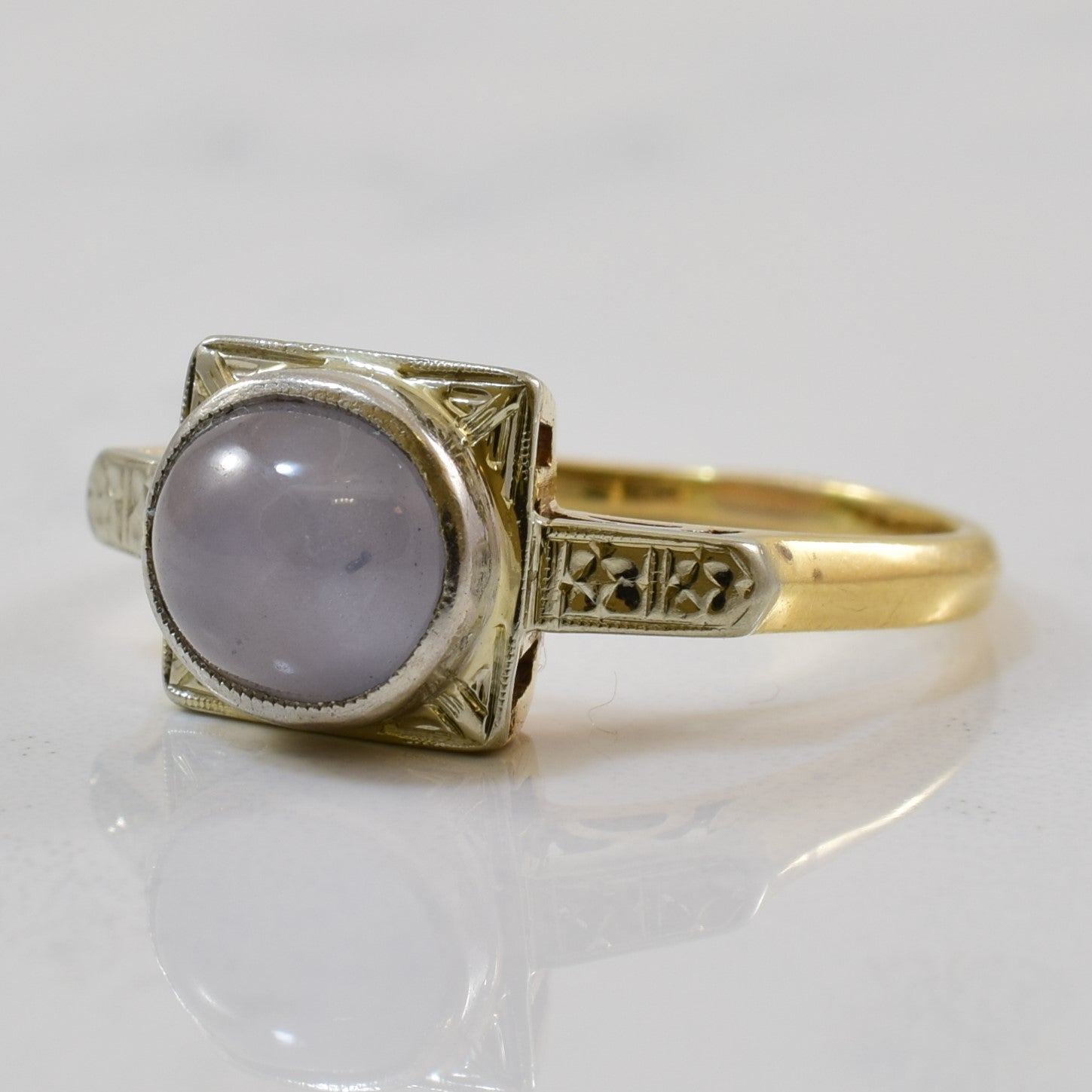 Art Deco Bezel Set Star Sapphire Ring | 1.95ct | SZ 7 |