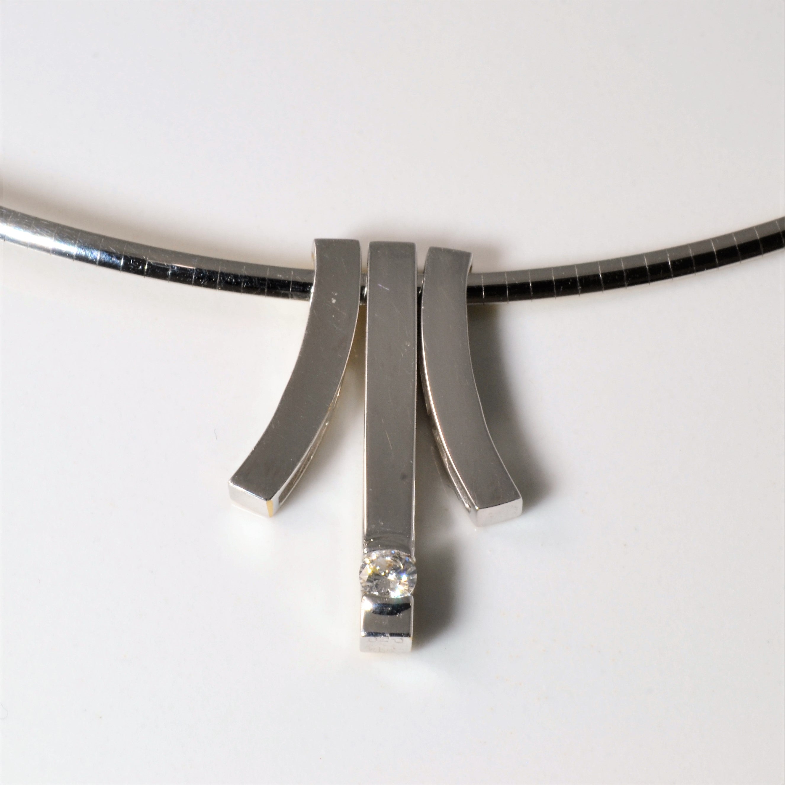 Two Tone Gold Double Sided Diamond 18K Necklace | 0.20ctw | 16"|