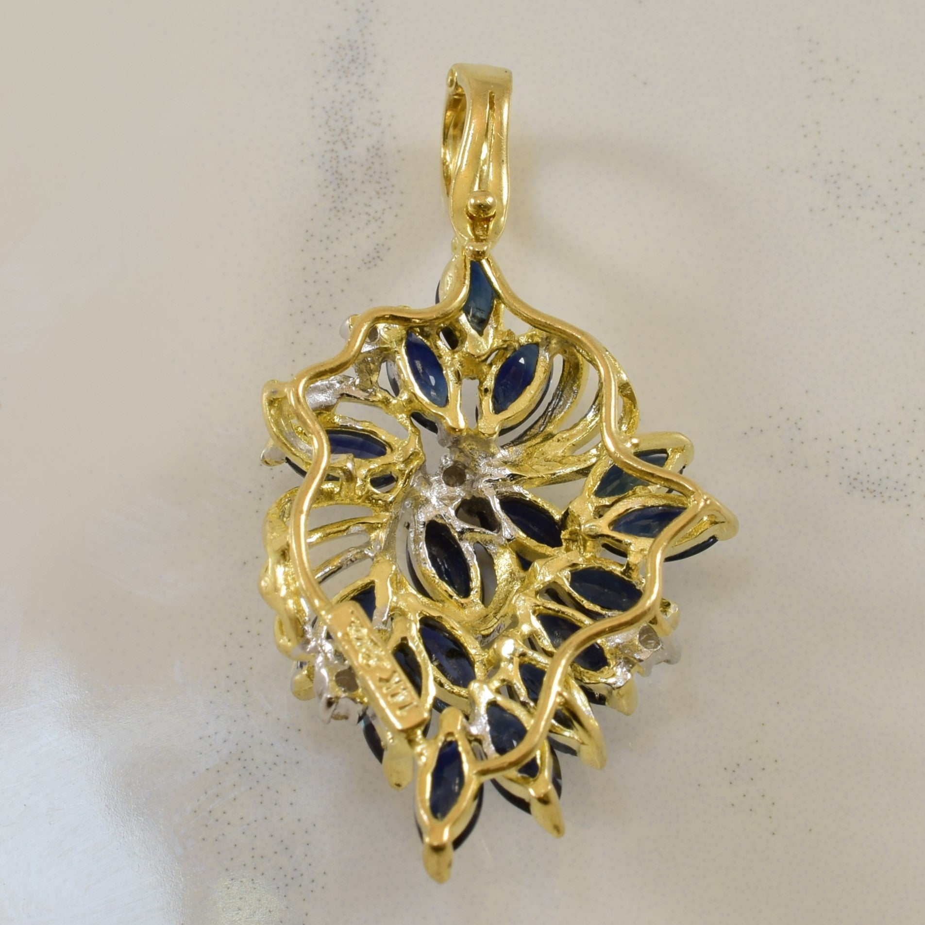 Floral Sapphire Swirl Pendant | 0.03ctw, 2.40ctw |