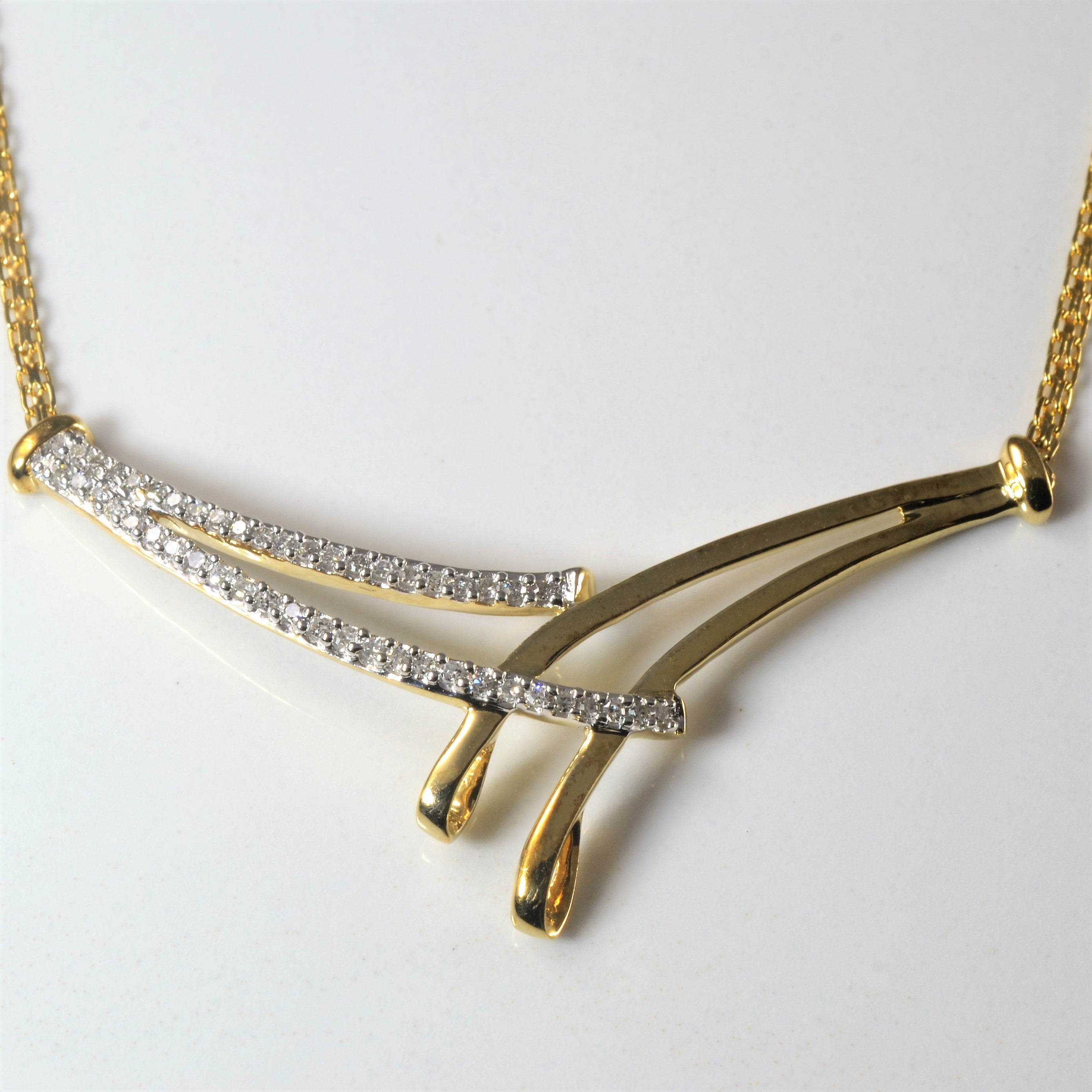 Pave Diamond Bypass Necklace | 0.12ctw | 17" |