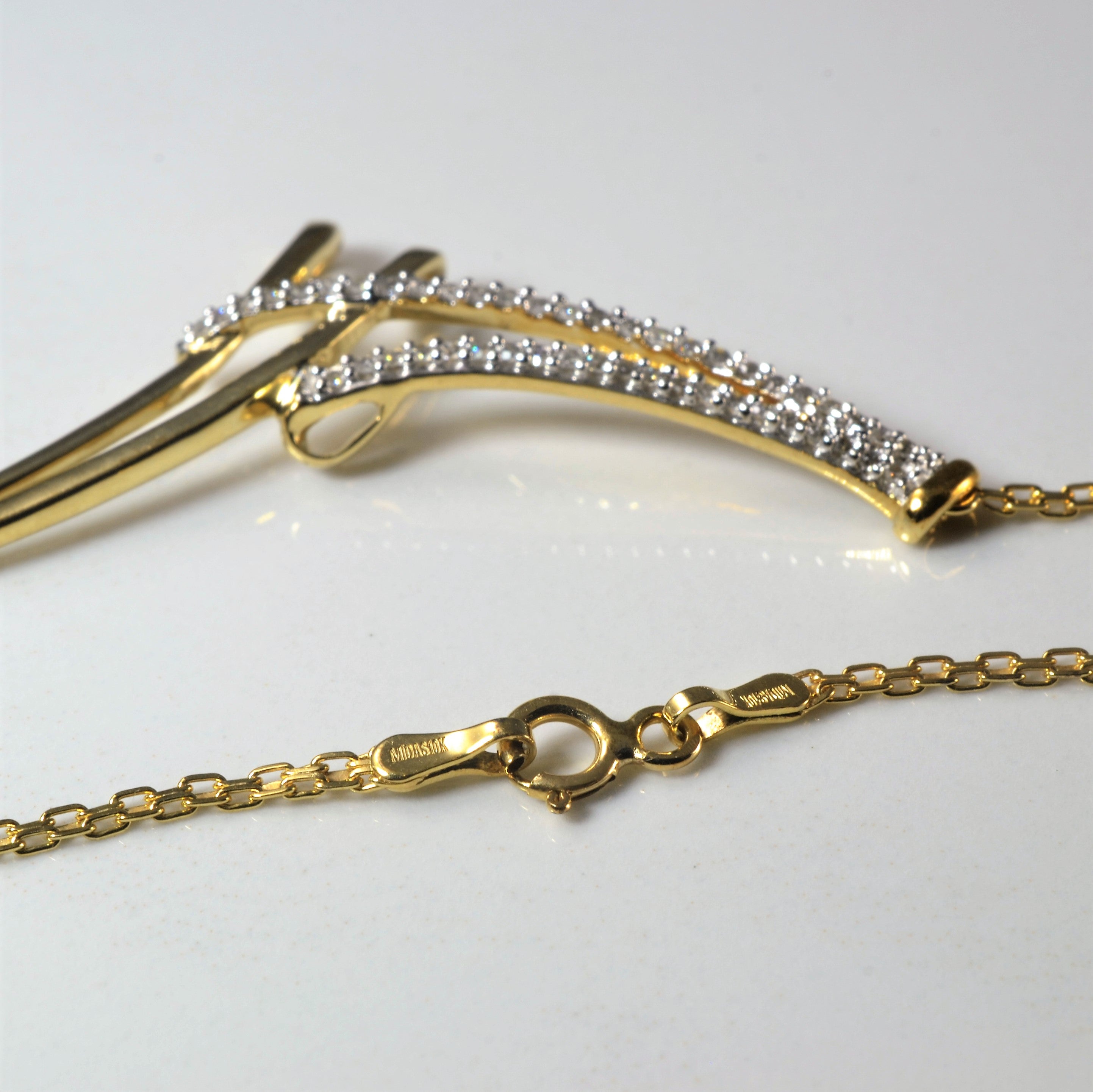 Pave Diamond Bypass Necklace | 0.12ctw | 17" |