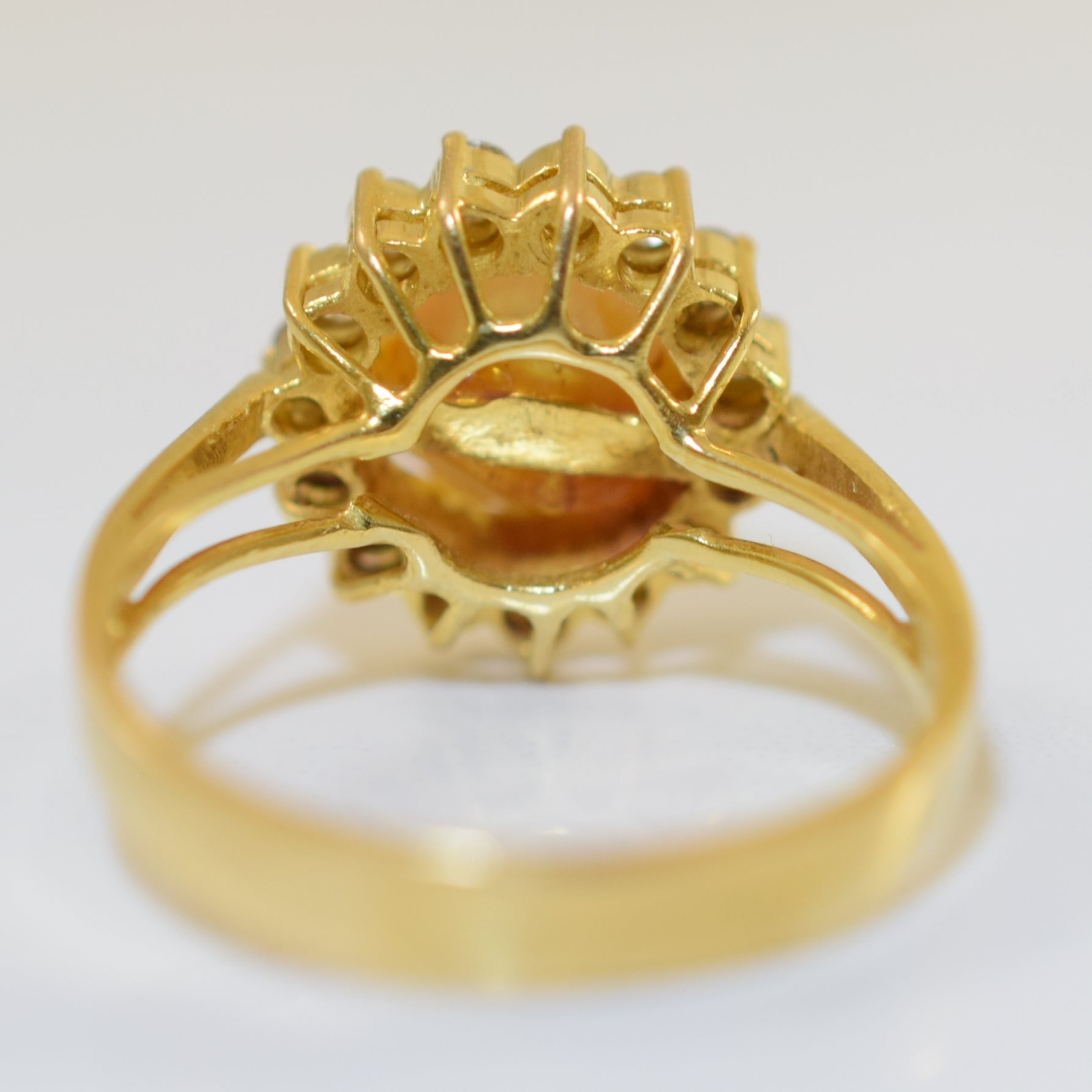 Bague halo perles et diamants | 3,35 ct, 0,41 ct au total | Taille 7 |