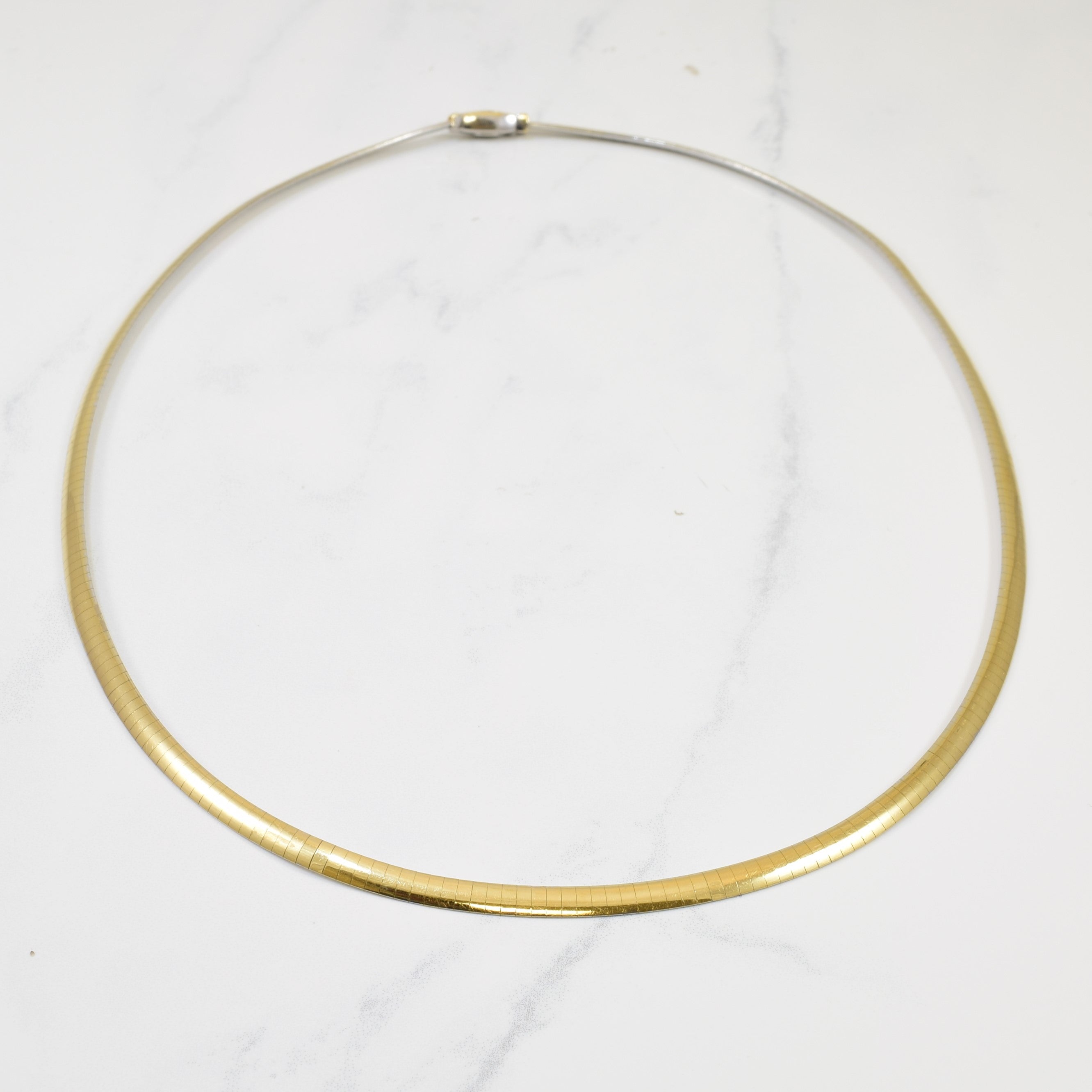 14k Two Tone Gold Omega Chain | 19" |