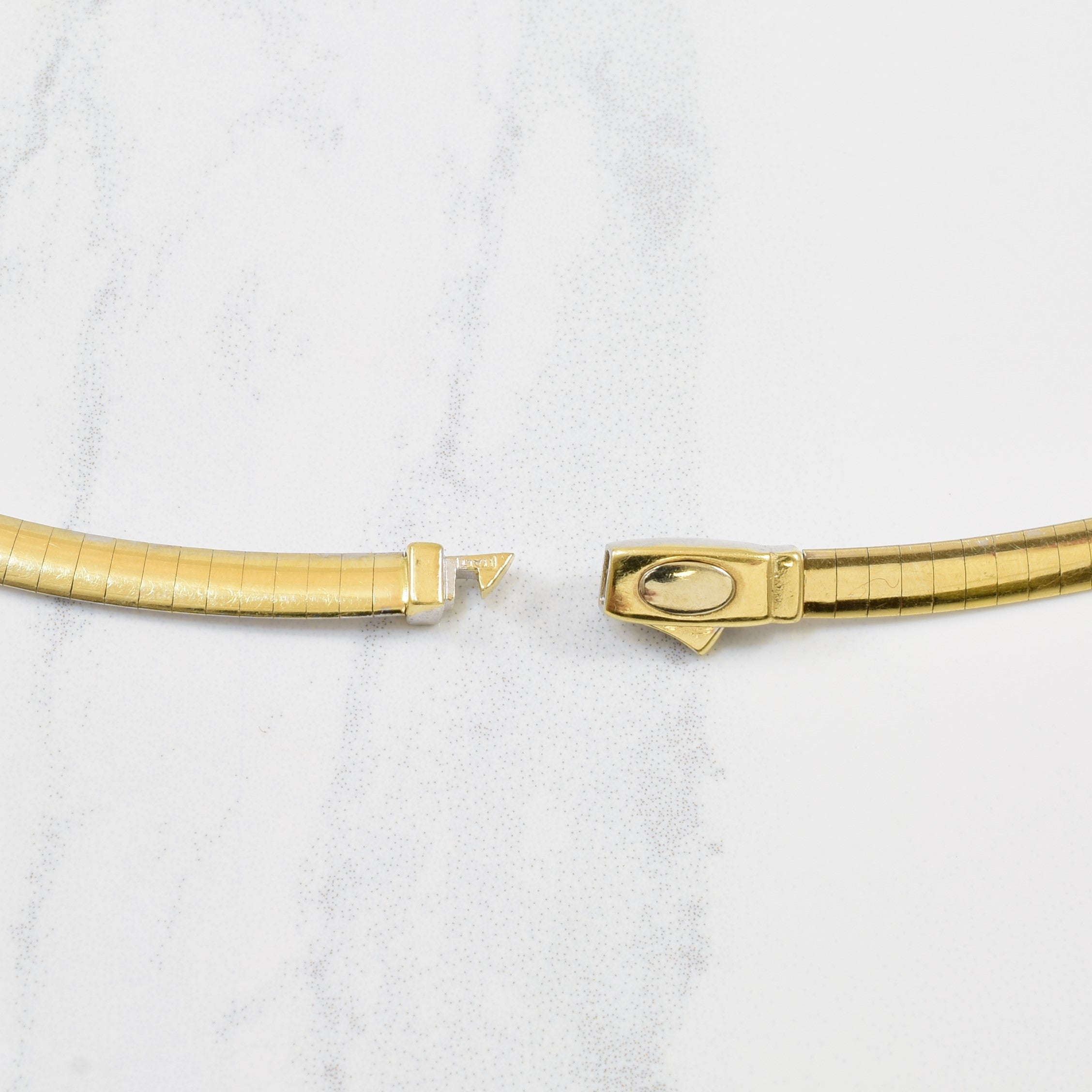 14k Two Tone Gold Omega Chain | 19" |