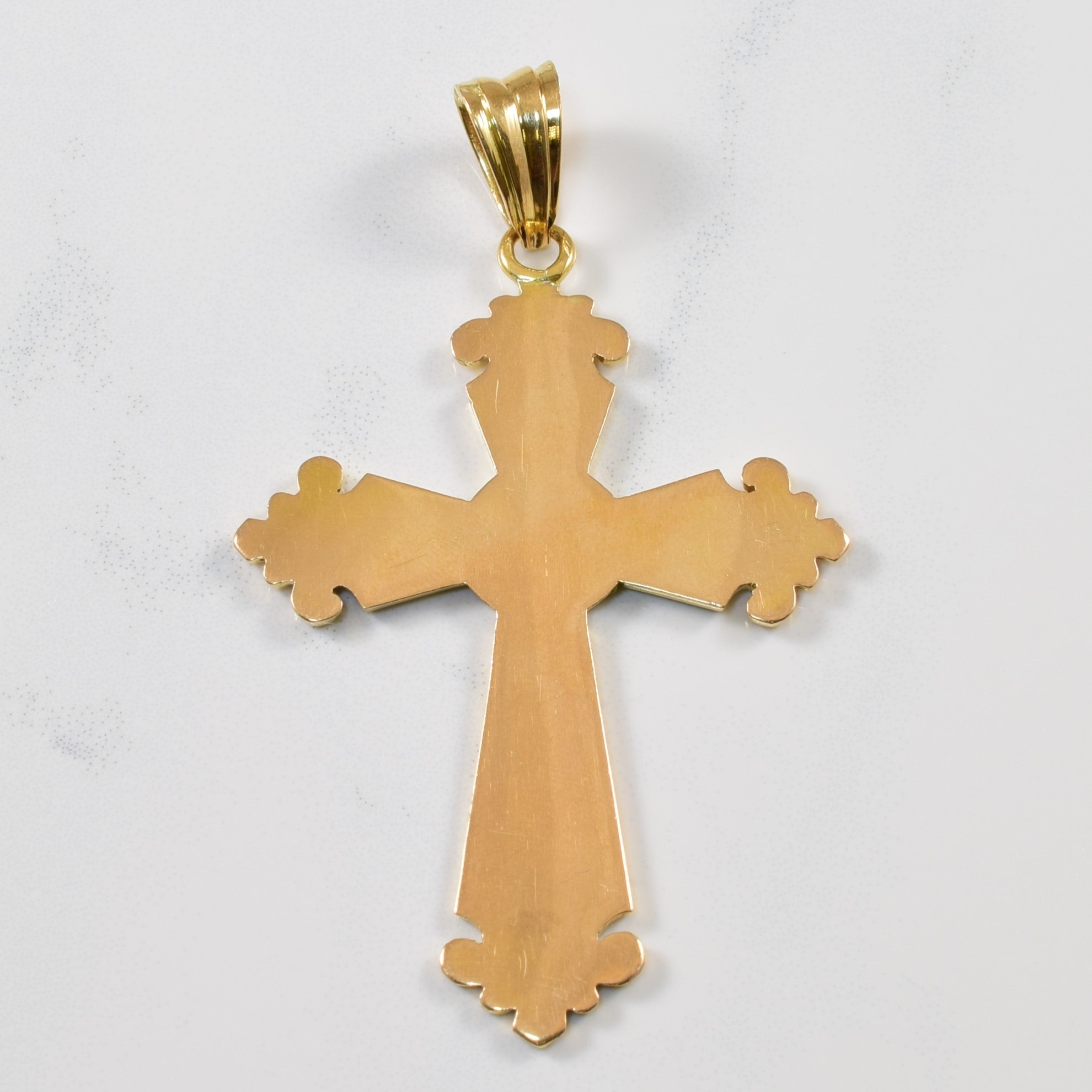 1930s Enamelled Forget Me Not Cross Pendant |