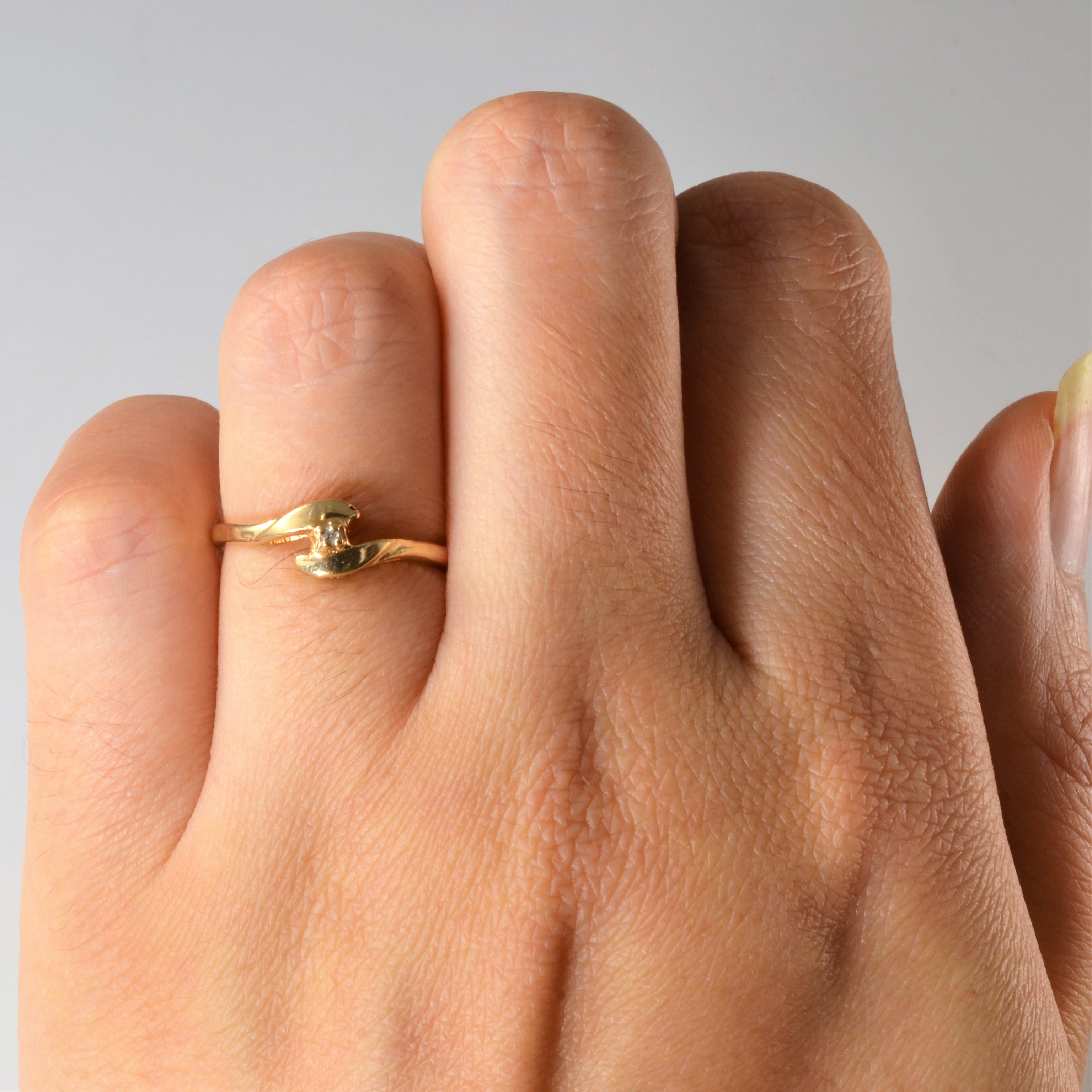 Bague diamant contourné | 0,01 ct | Taille 5 |