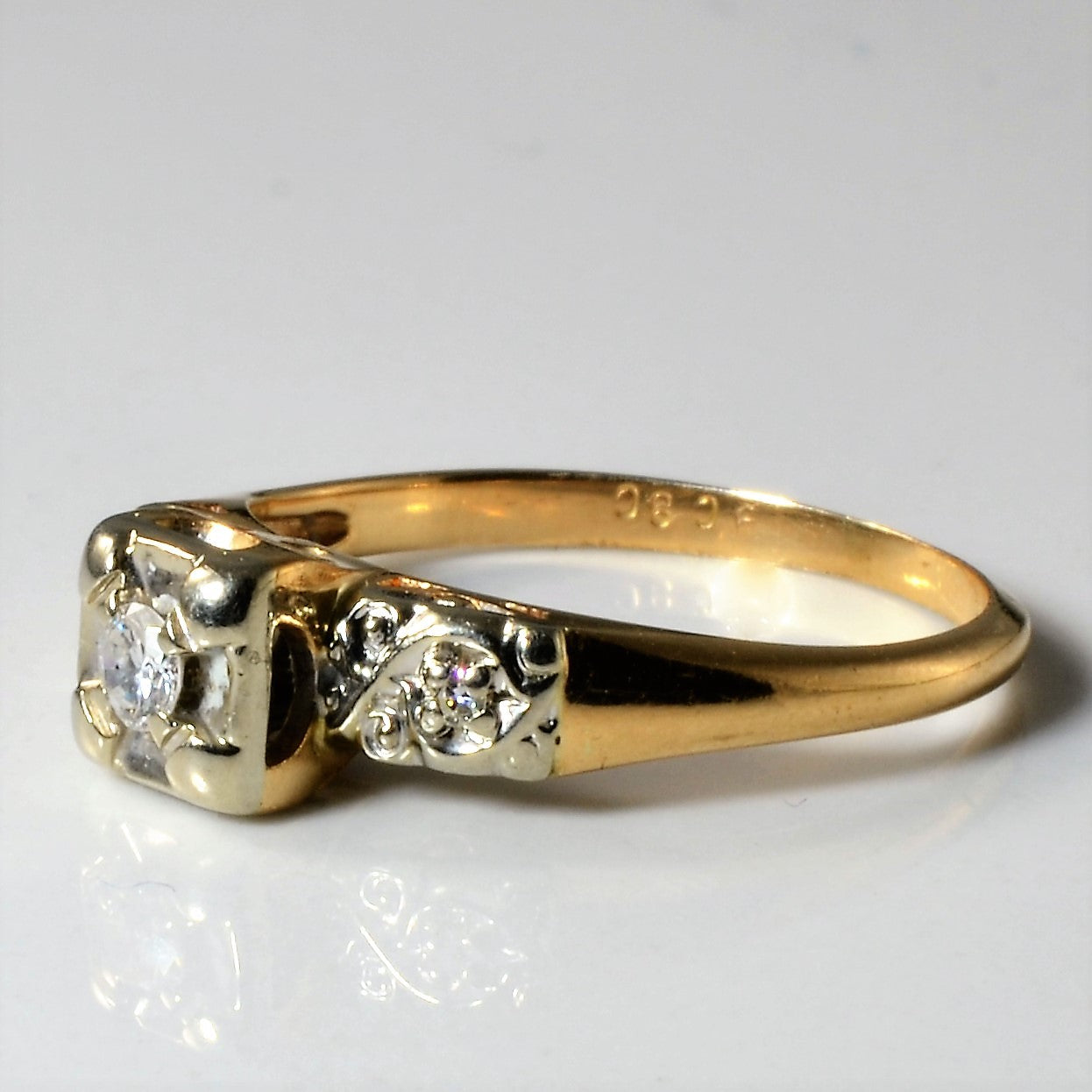 Ornate Retro Solitaire Diamond Ring | 0.08ct | SZ 5.75 |