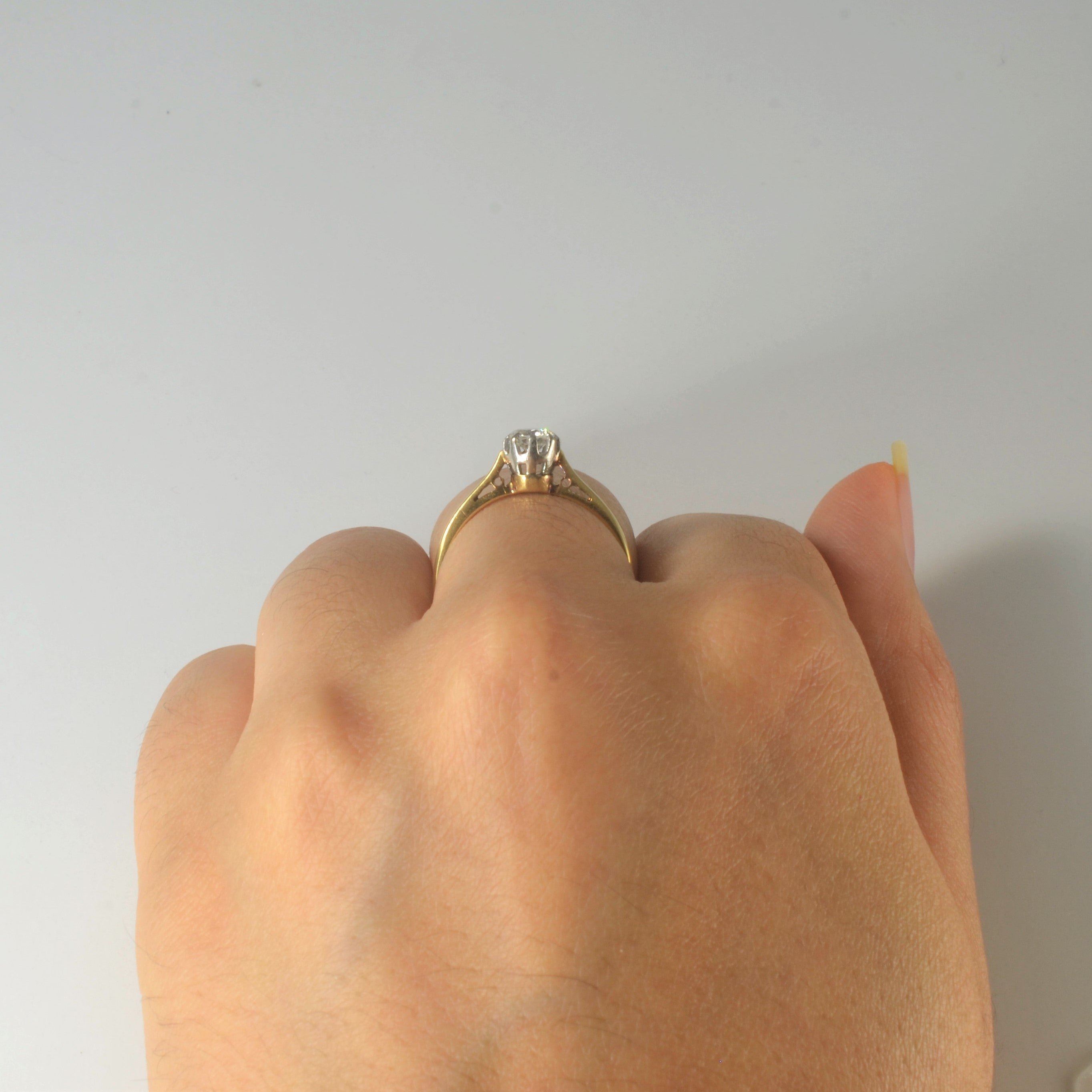 Mid Century Solitaire Diamond Engagement Ring | 0.30ct | SZ 7 |