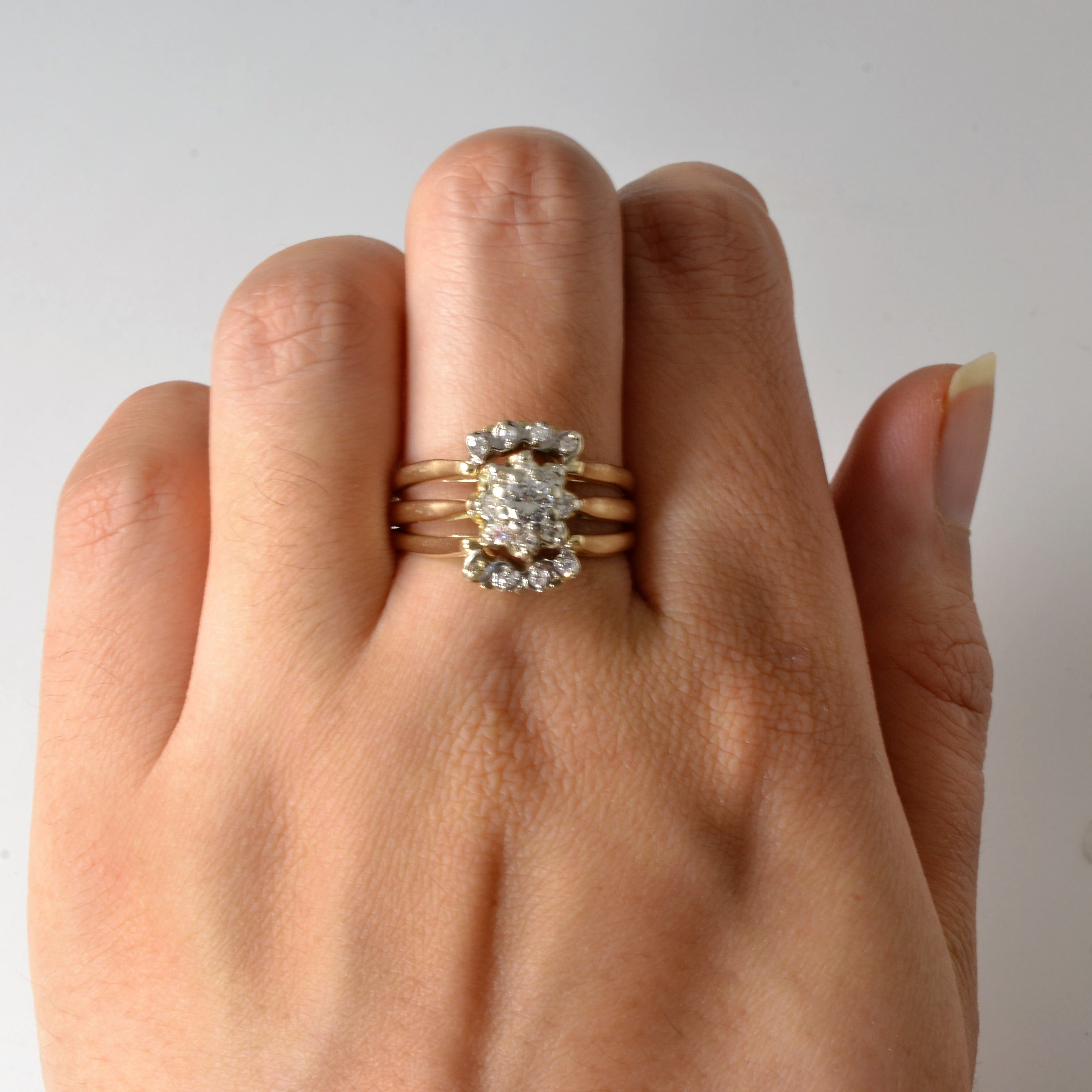 Soldered Three Ring Wedding Set | 0.56ctw | SZ 8.25 |